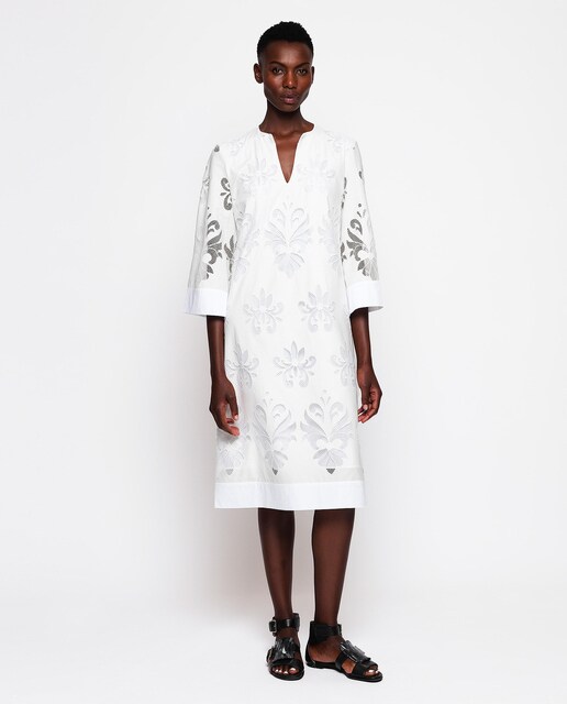 Imagem 0 de Vestido em Branco de Renda em Algodão