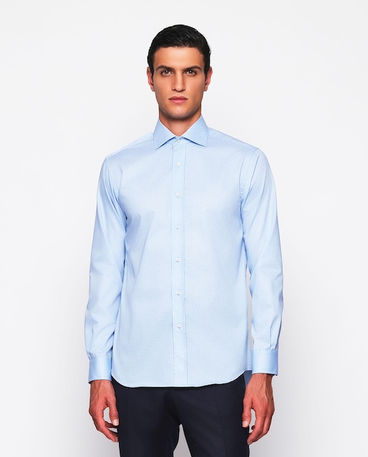 Imagem 0 de Camisa Aos Quadrados Formal de Manga Comprida