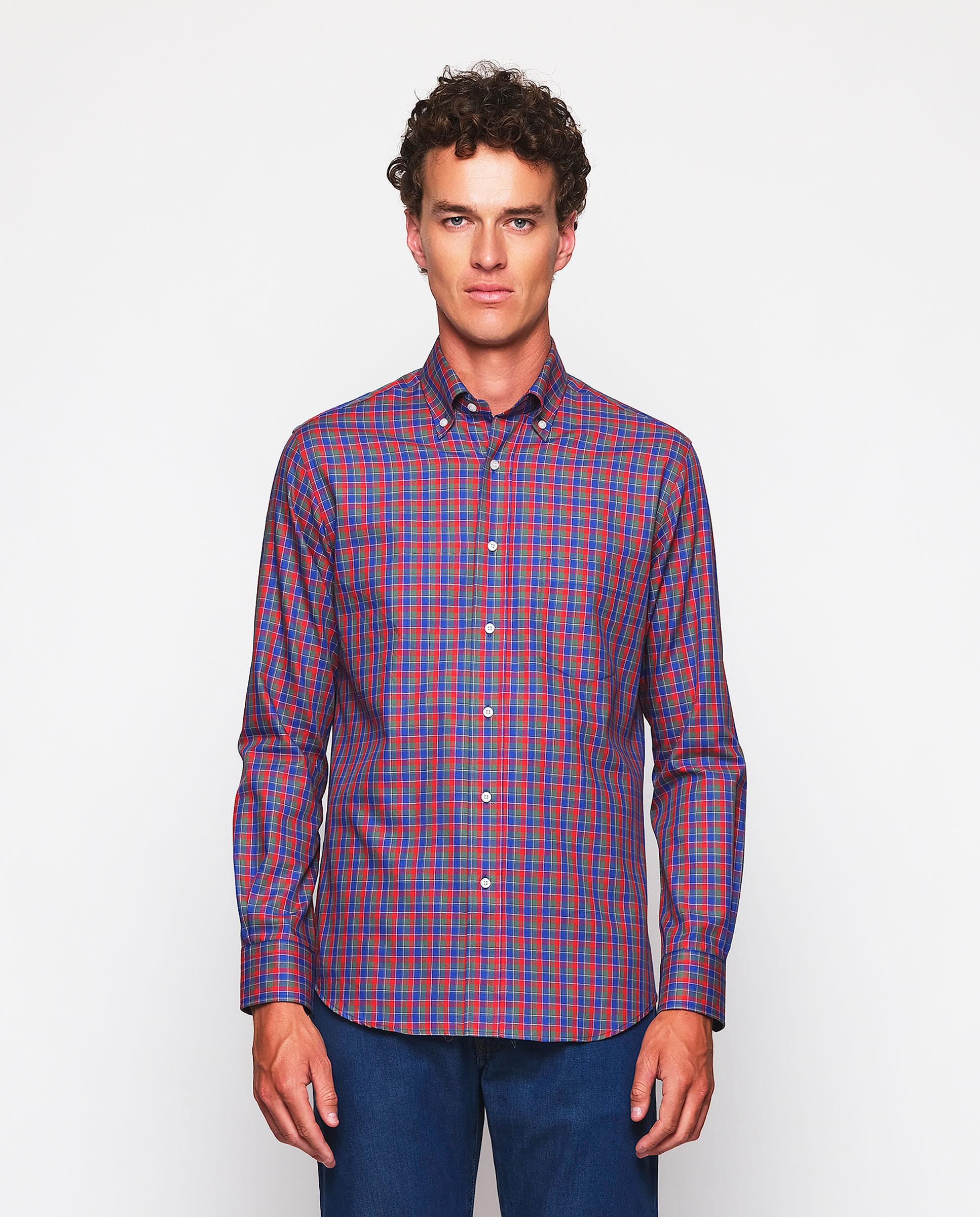 Imagem 0 de Camisa Aos Quadrados Casual com Estrutura Espiga