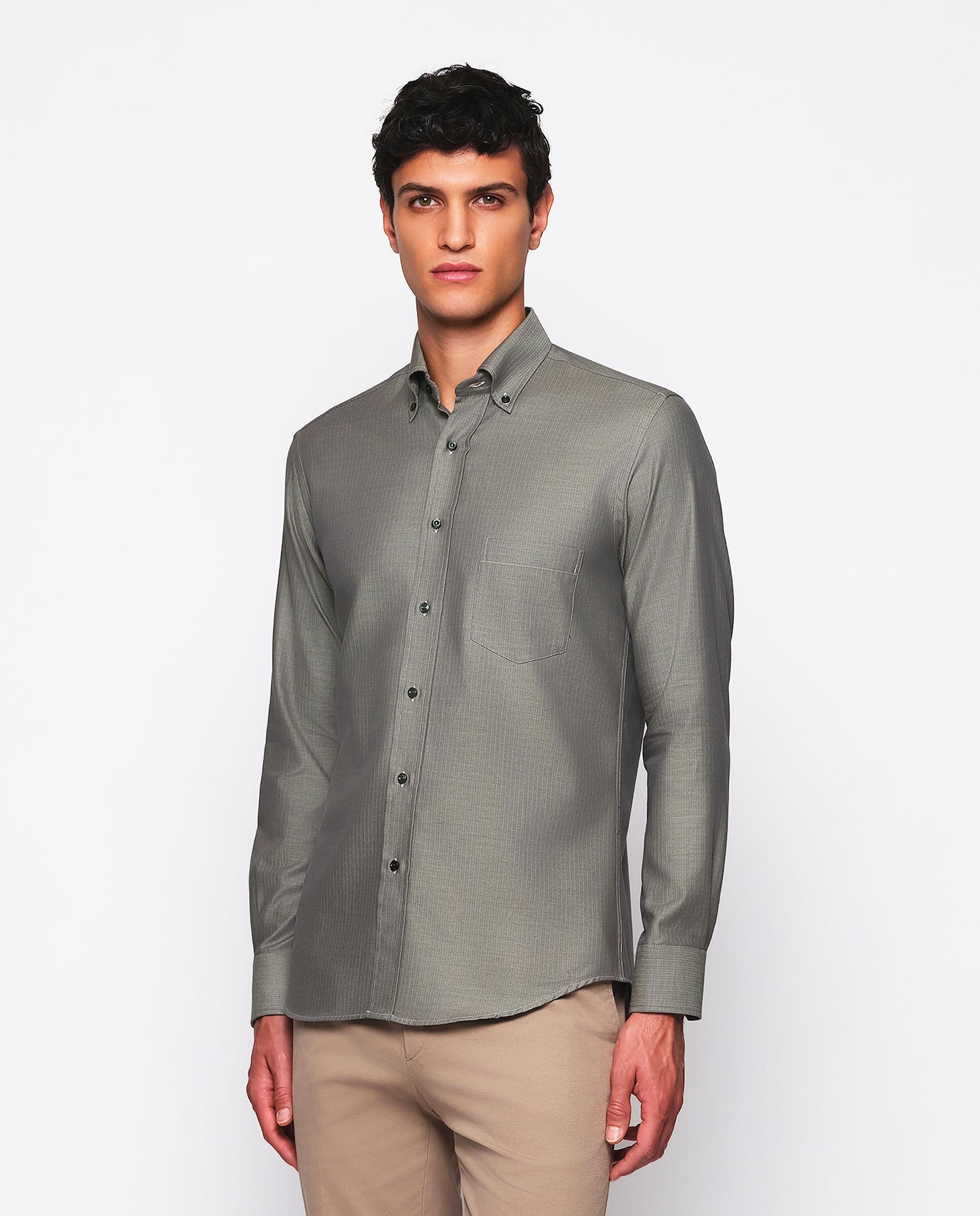 Imagem 0 de Camisa Casual Lisa de Manga Comprida