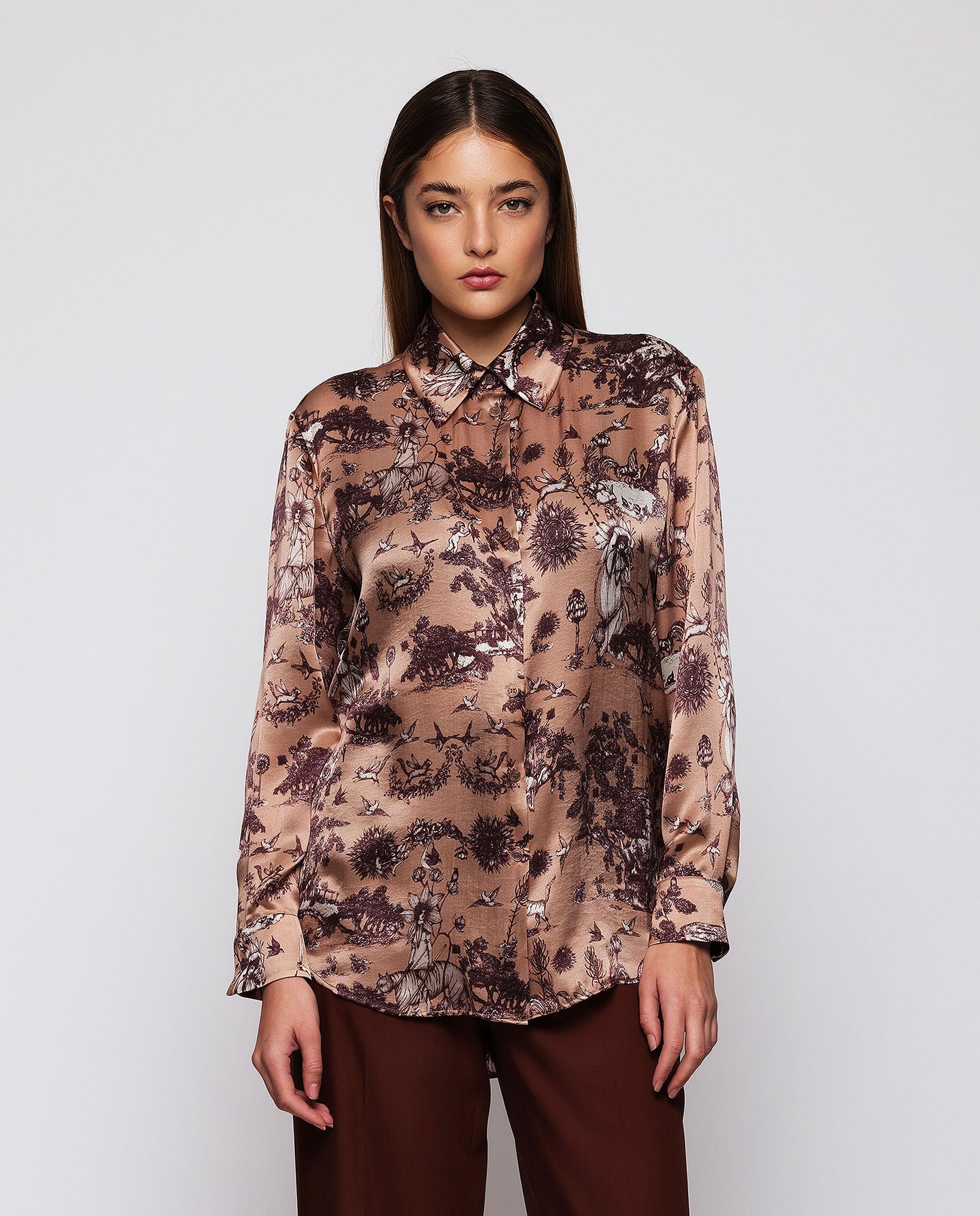 Imagem 0 de Blusa com Estampado Toile de Jouy de Seda