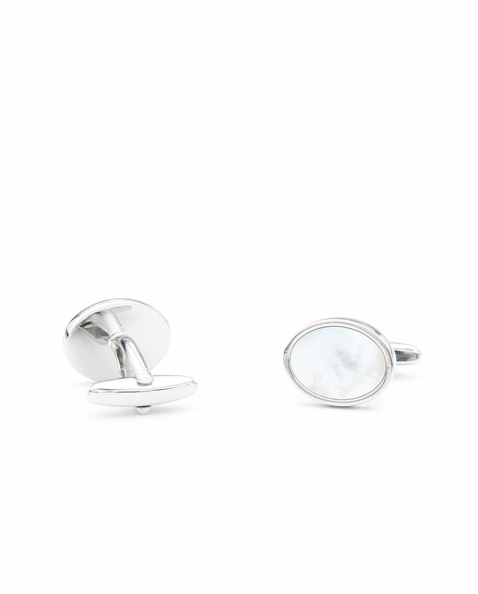 Botões de Punho com Design Personalizado Branco-2