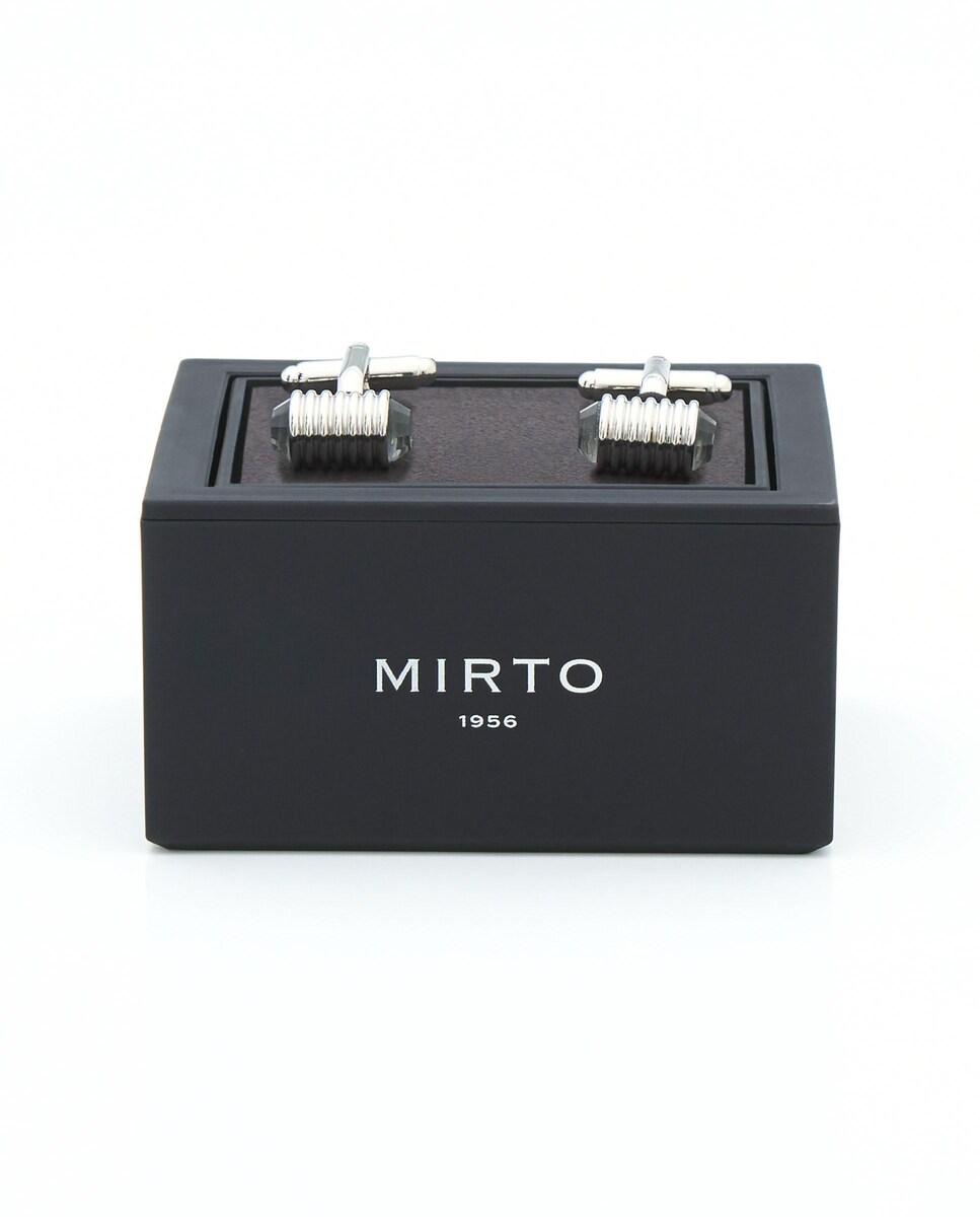 Botões de Punho com Design Personalizado Prata-1