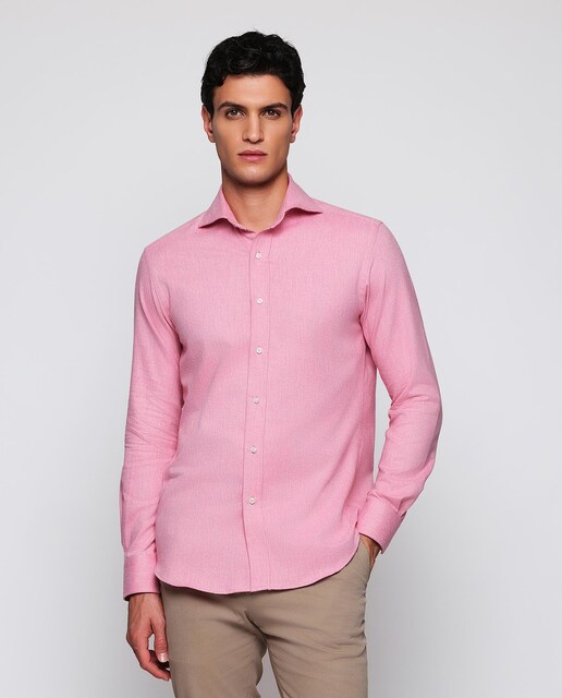 Imagem 0 de Camisa Casual Lisa de Manga Comprida e Flanela