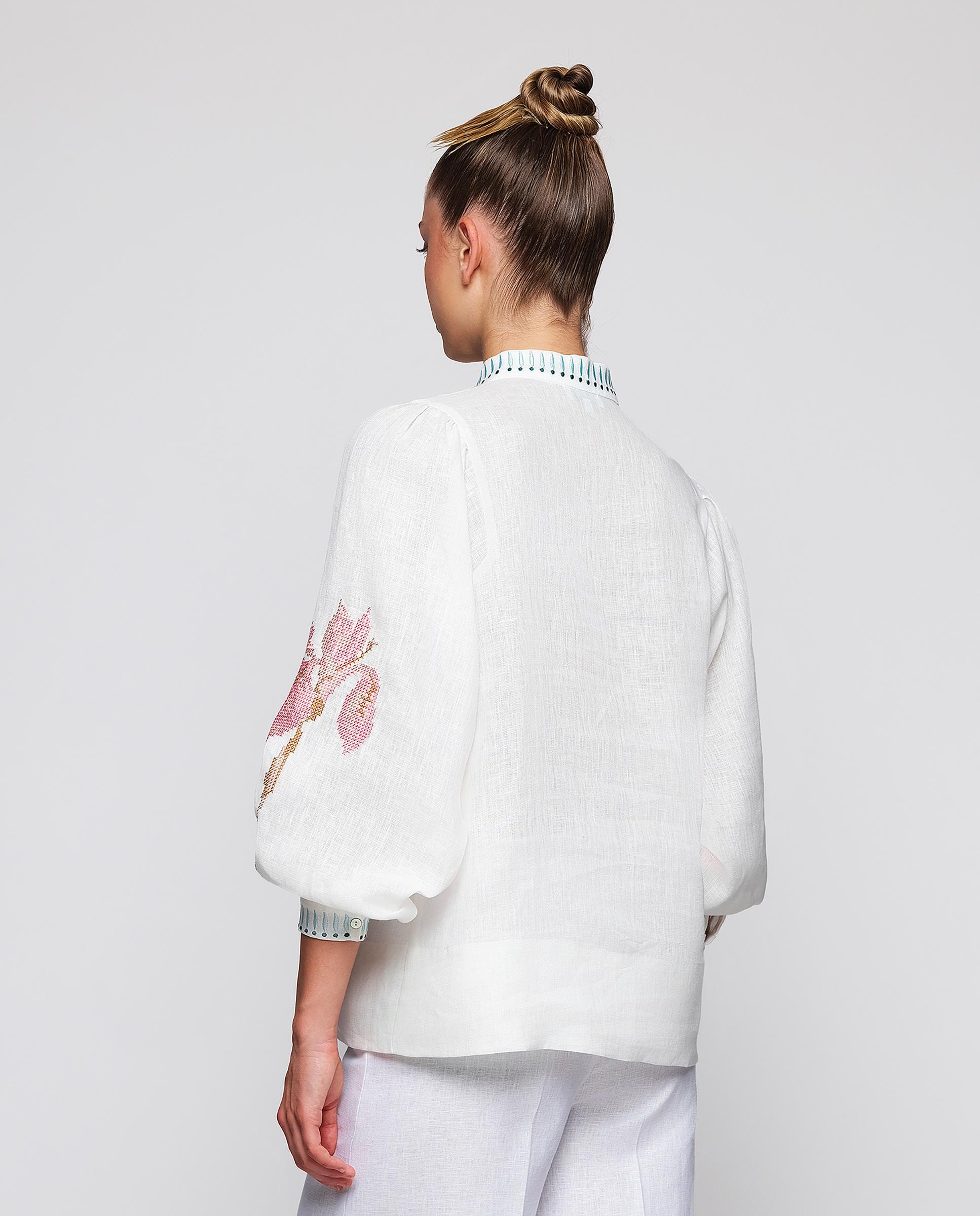 Top de Linho com Bordados Florais e Botânicos Branco-2