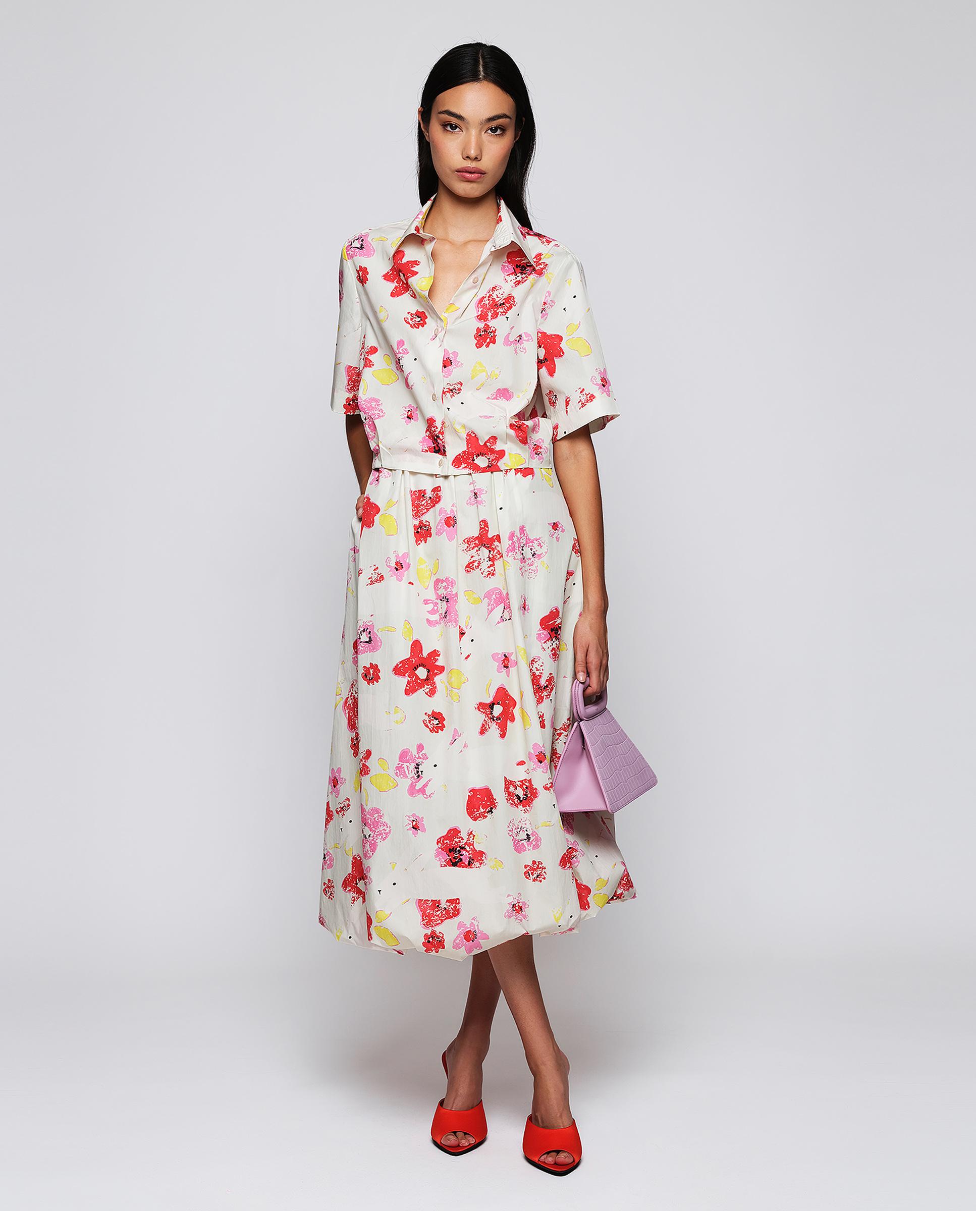 Saia Midi Abalonada com Estampado Figurativo Creme-3