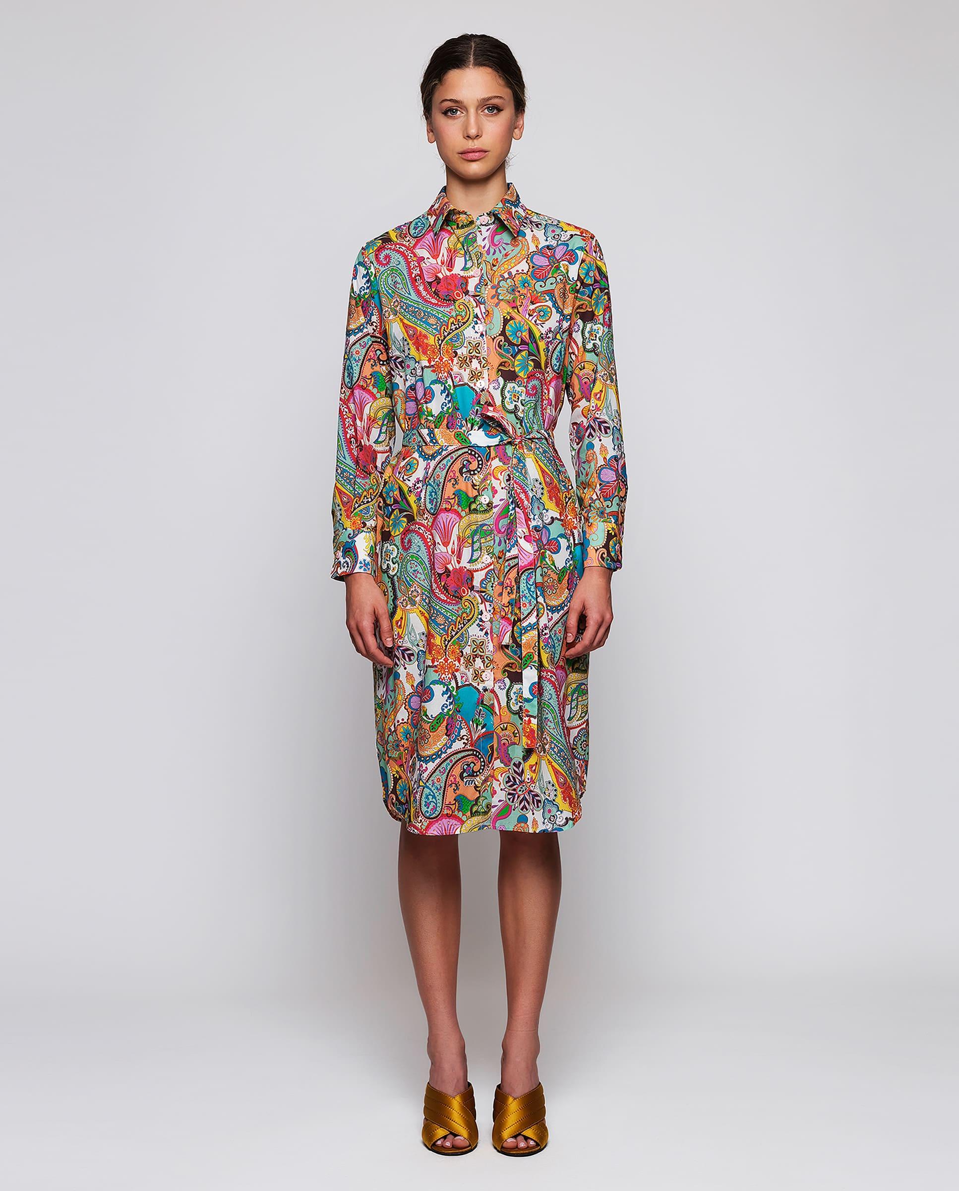 Imagem 0 de Vestido Midi com Estampado Paisley de Algodão