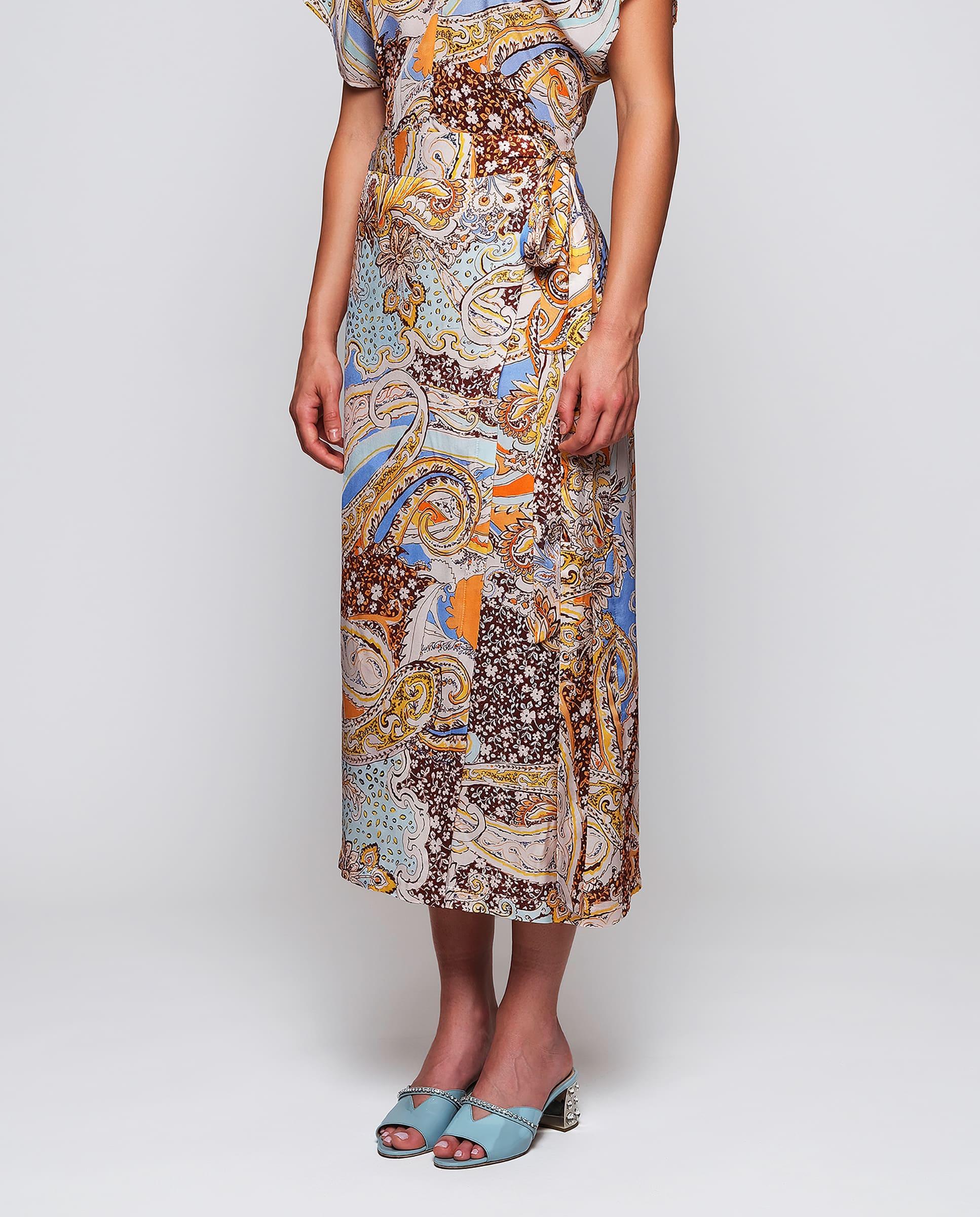 Imagem 0 de Saia Midi Pareo Fluida com Estampado Paisley