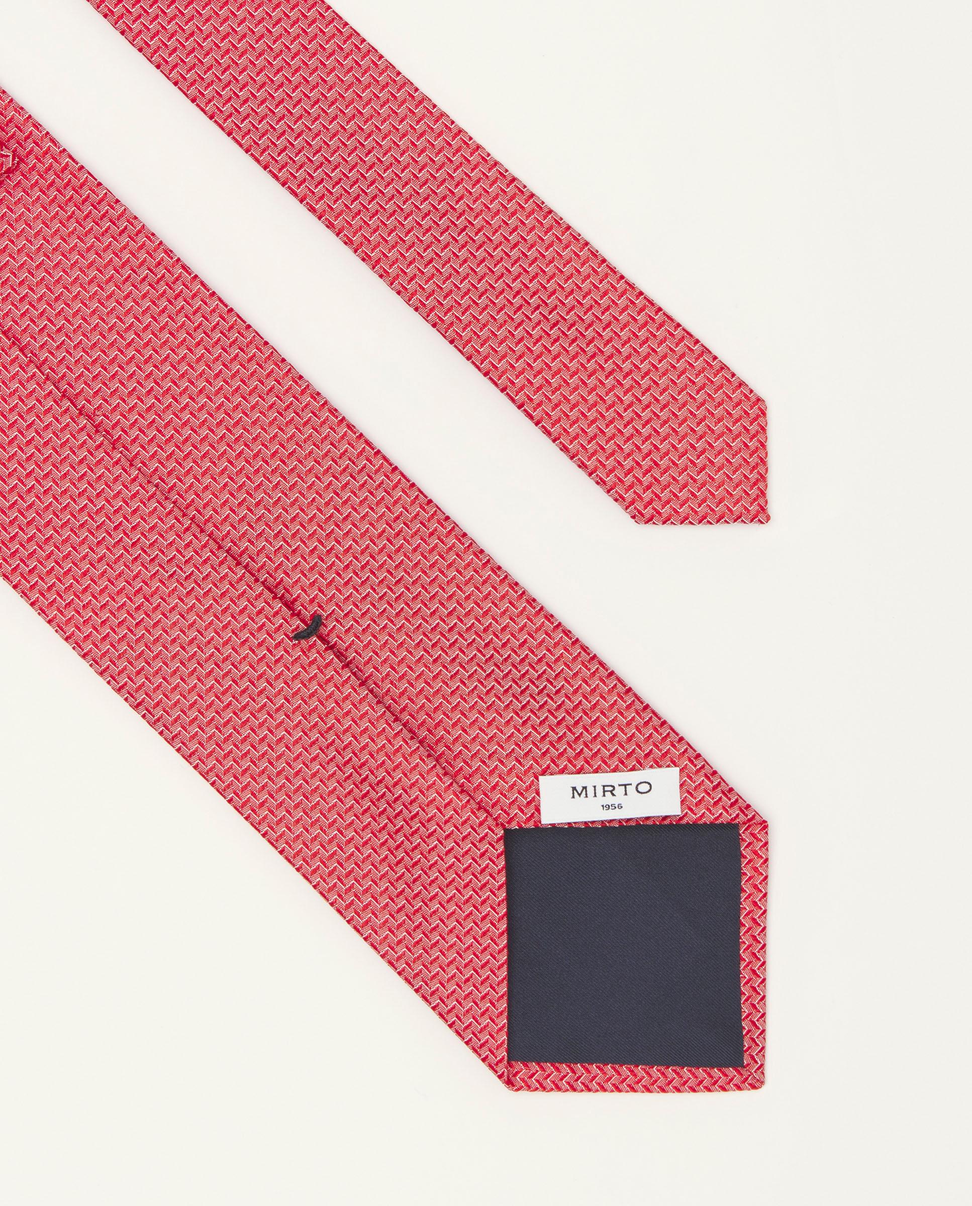 Gravata Jacquard Lisa de Seda Natural Vermelho-2