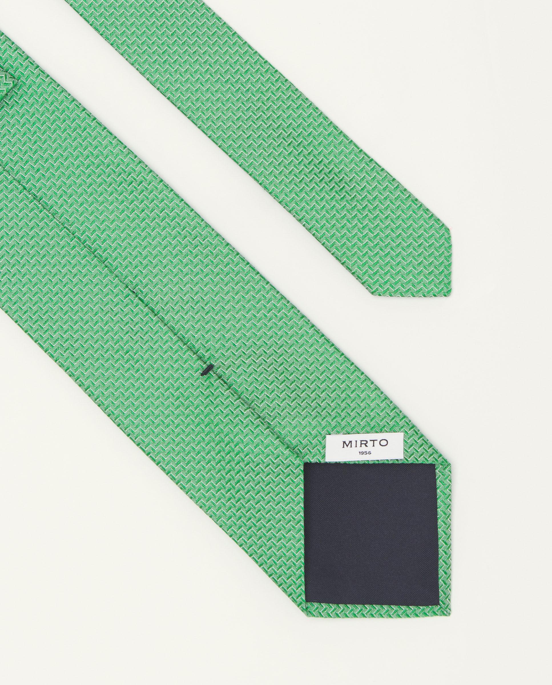 Gravata Jacquard Lisa de Seda Natural Verde-2