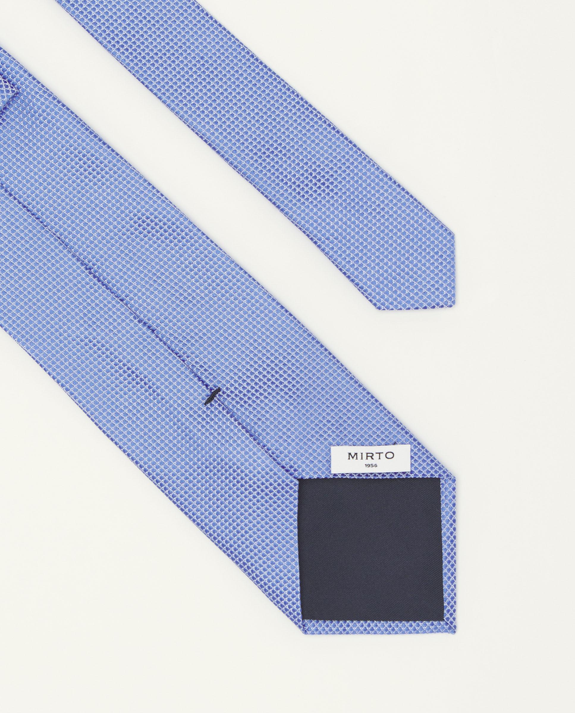 Gravata Jacquard Lisa de Seda Natural Azul-2