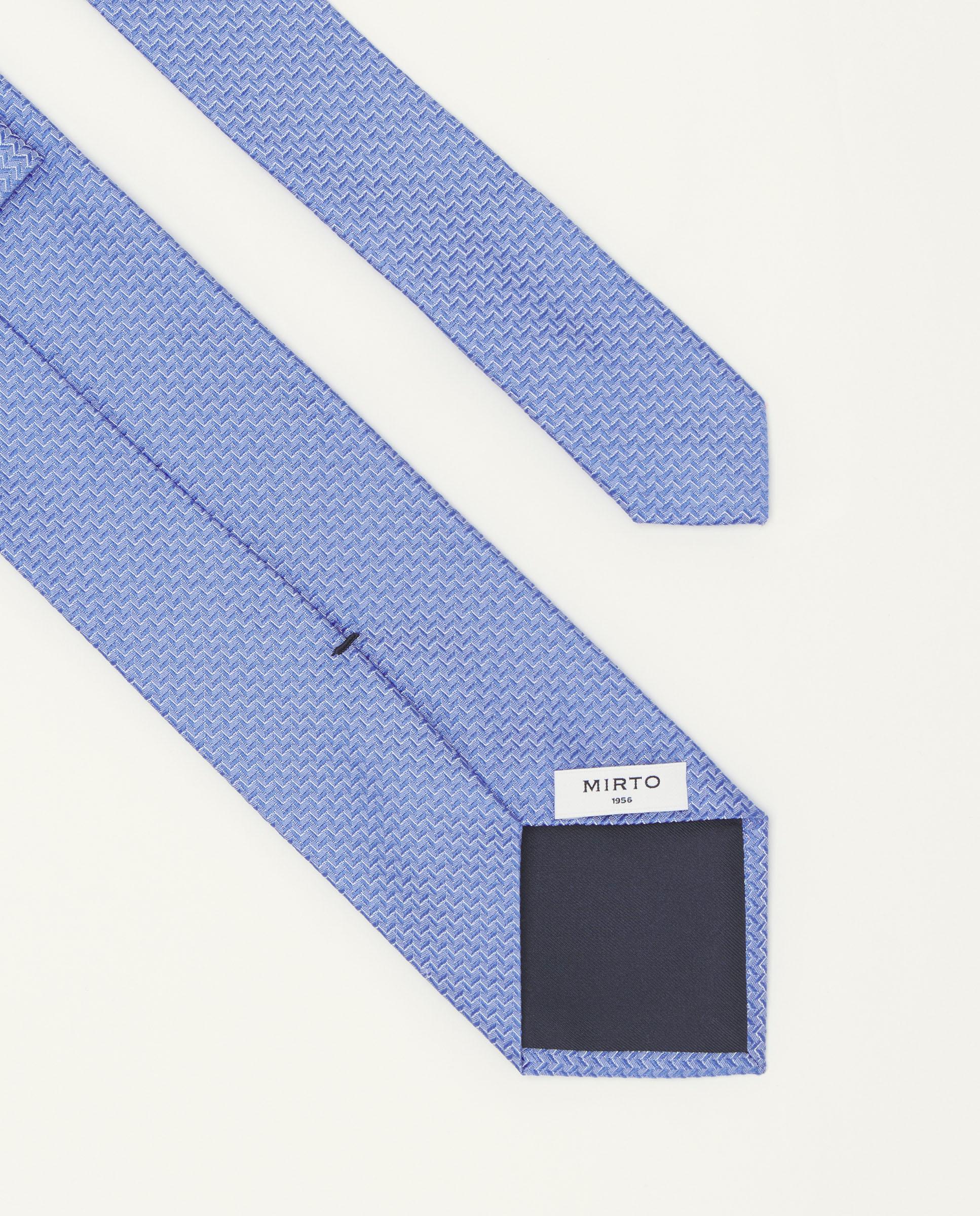 Gravata Jacquard Lisa de Seda Natural Azul-2