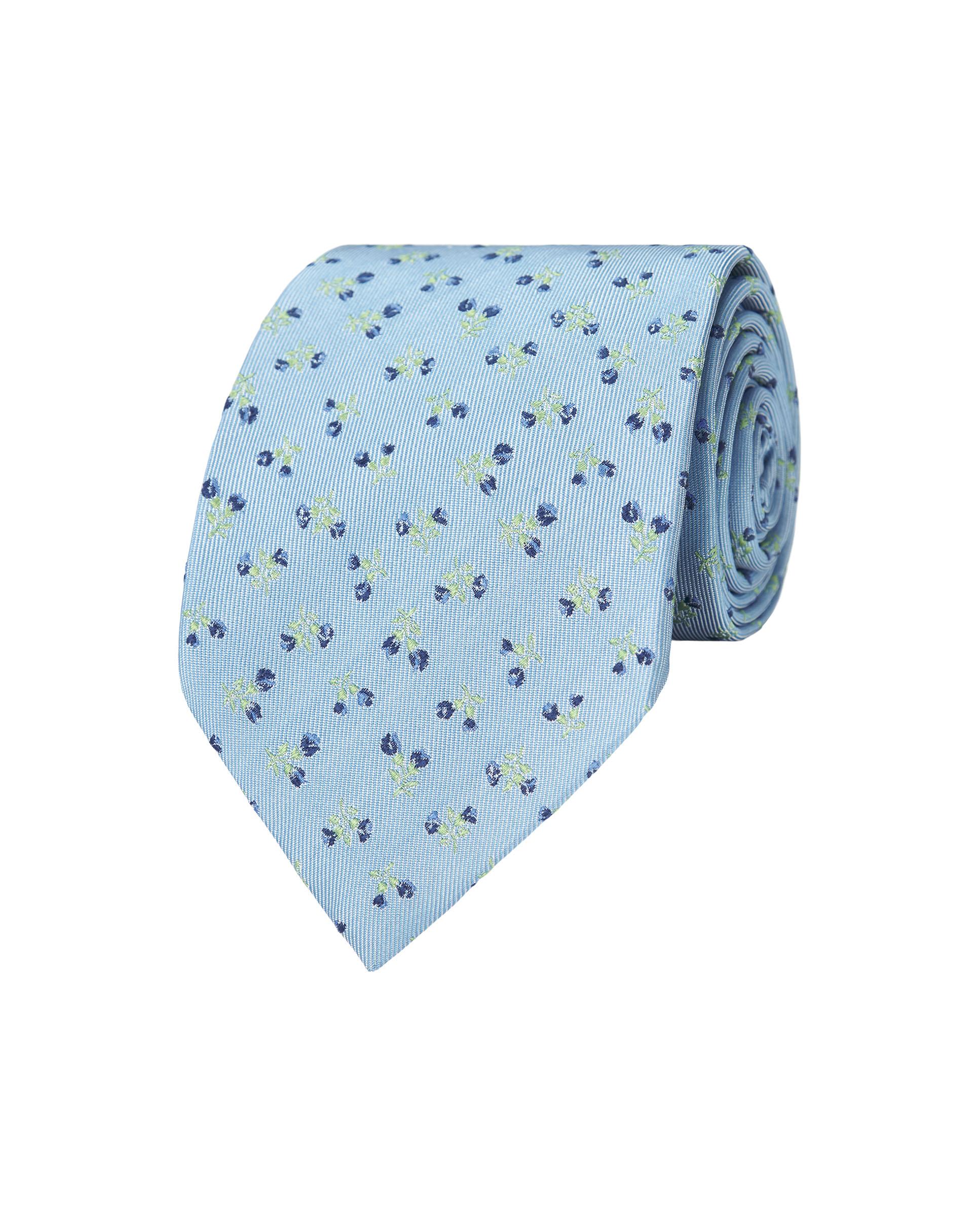 Gravata Jacquard Microdesenho de Seda Natural Azul-1