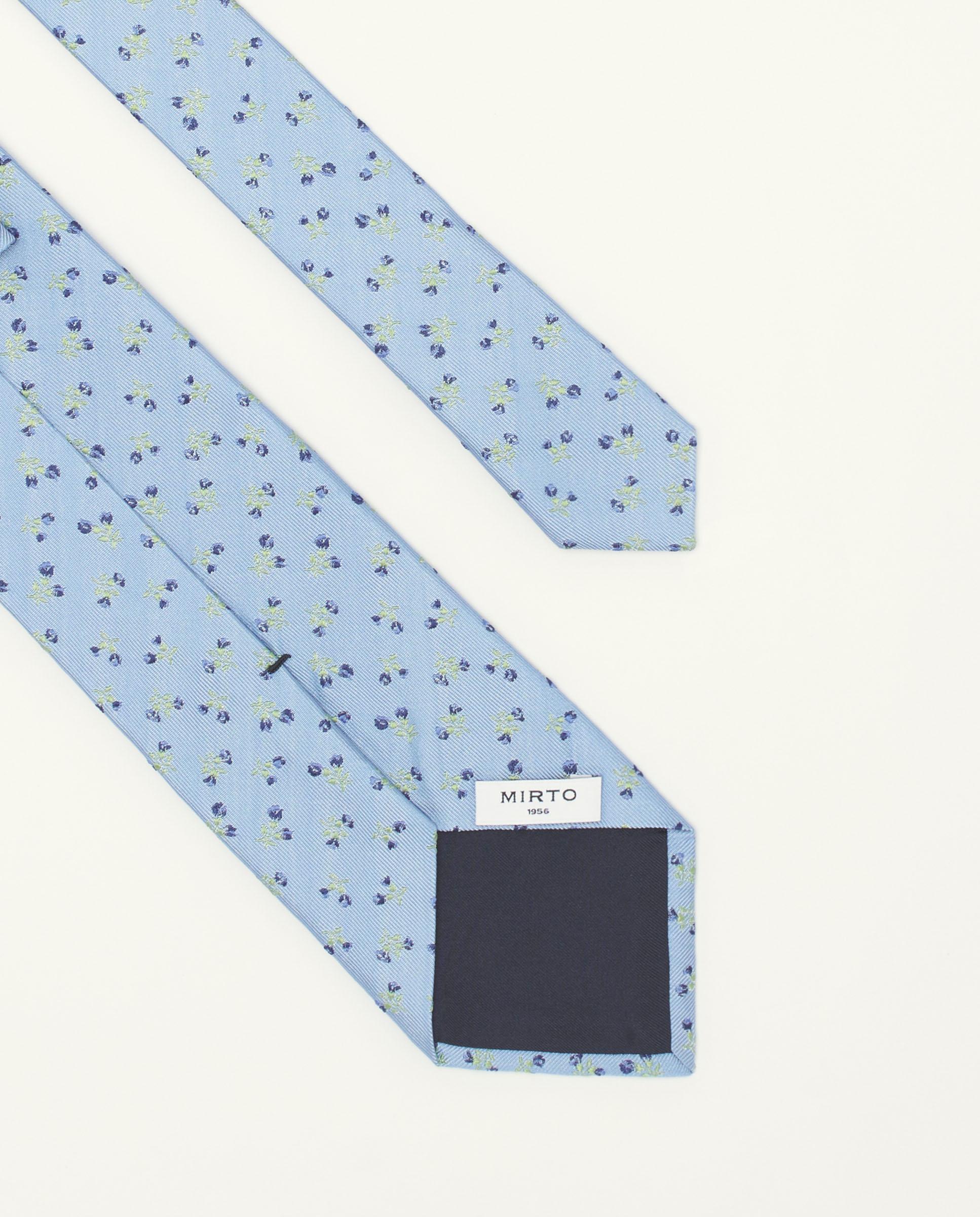 Gravata Jacquard Microdesenho de Seda Natural Azul-2