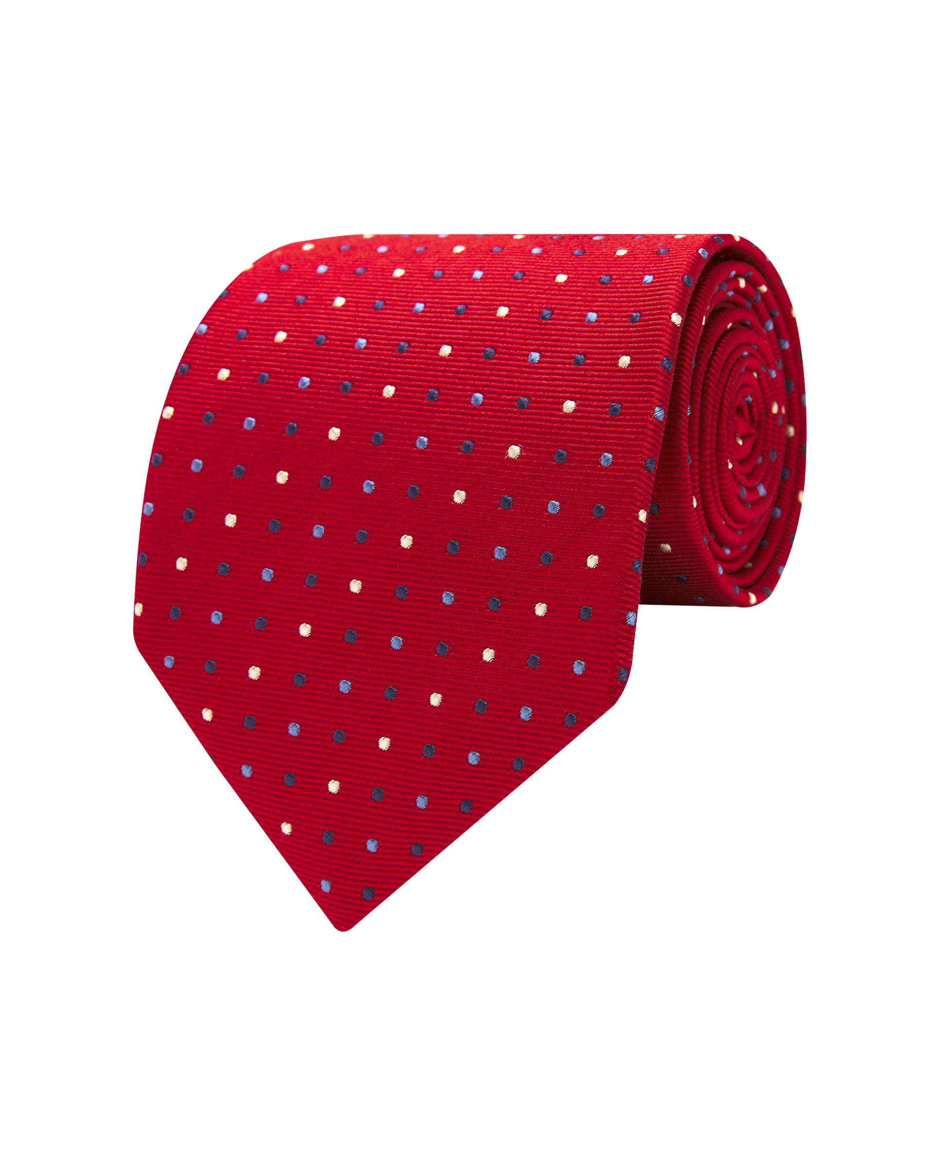 Gravata Jacquard Microdesenho de Seda Natural Vermelho-1