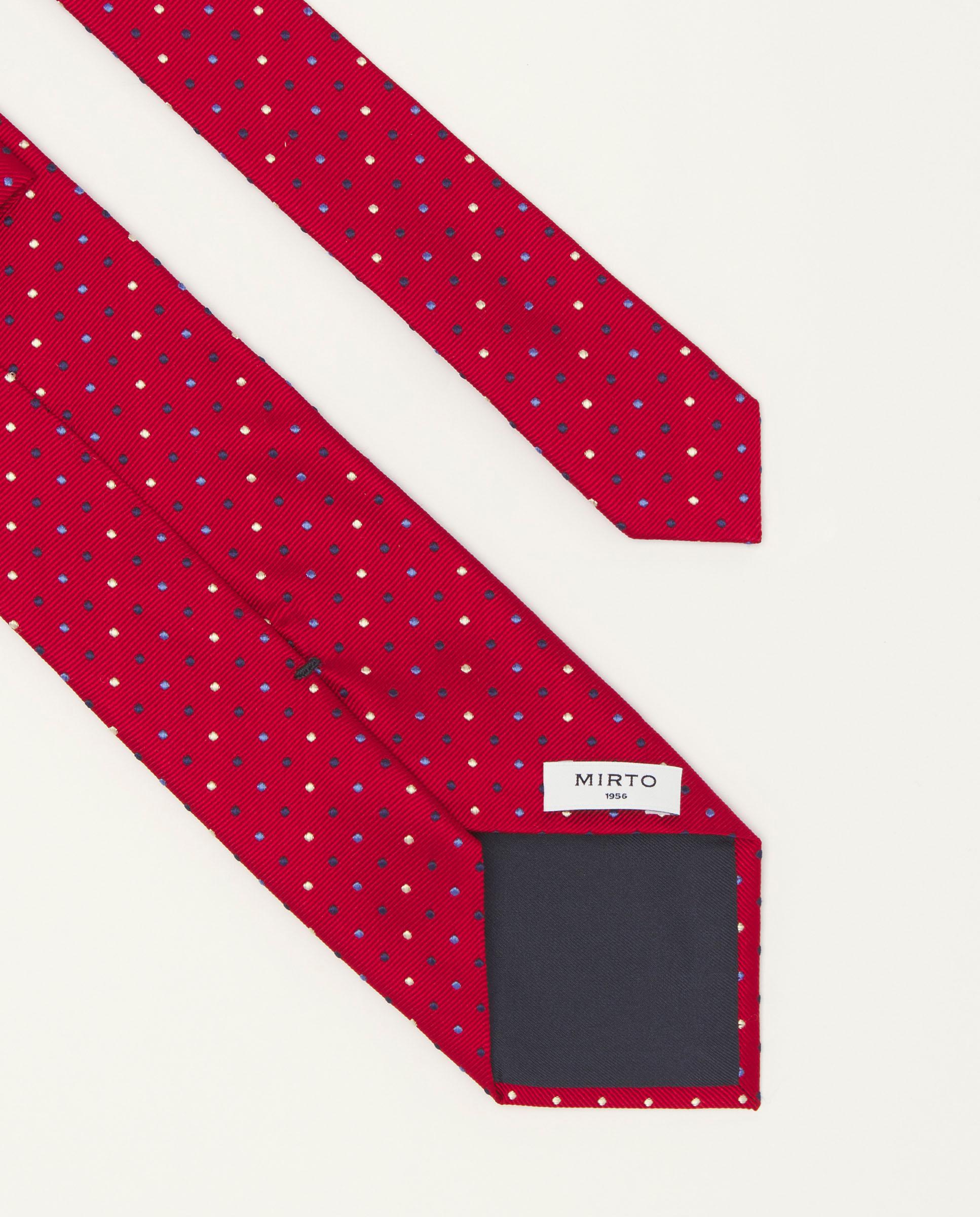 Gravata Jacquard Microdesenho de Seda Natural Vermelho-2
