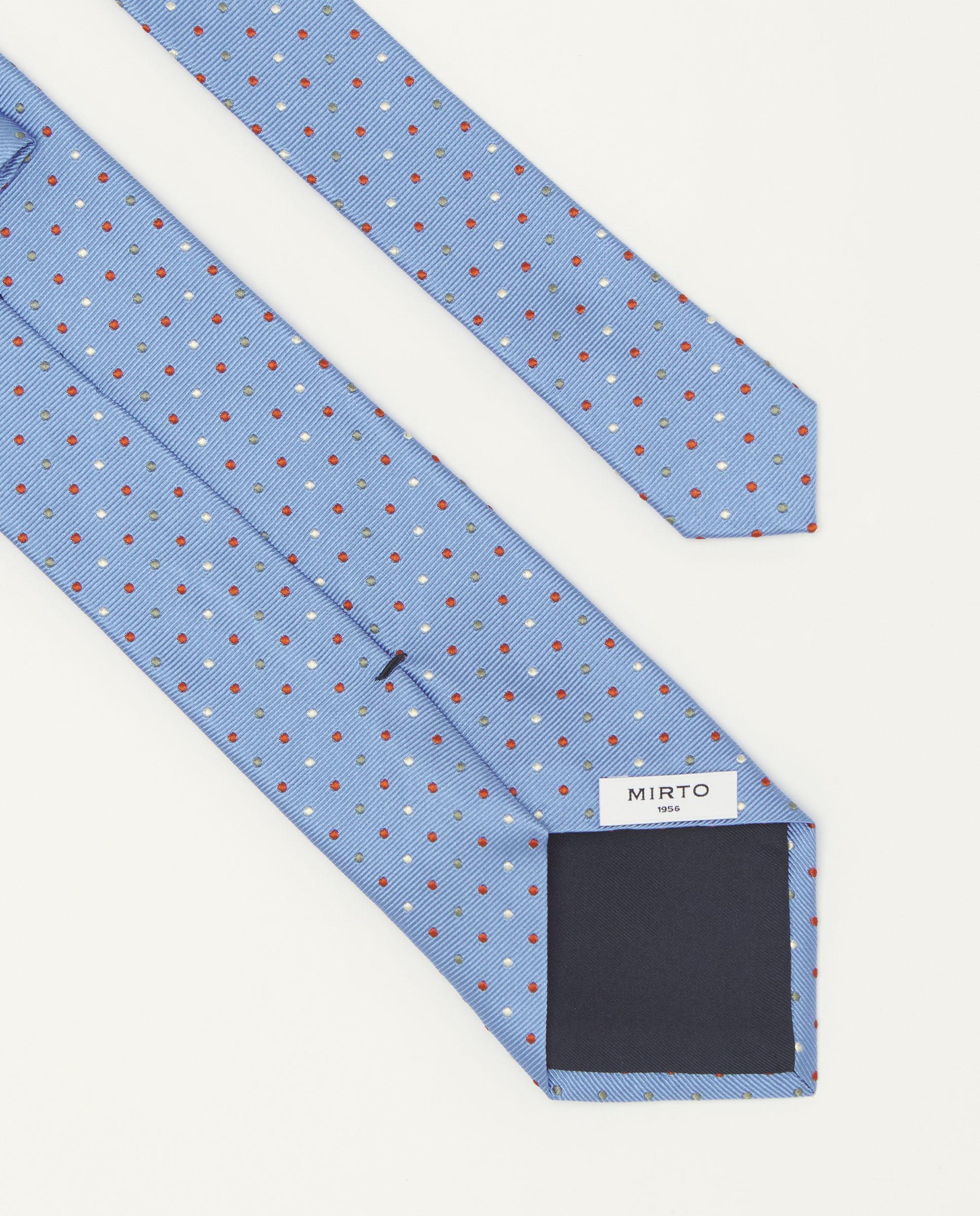 Gravata Jacquard Microdesenho de Seda Natural Azul-2