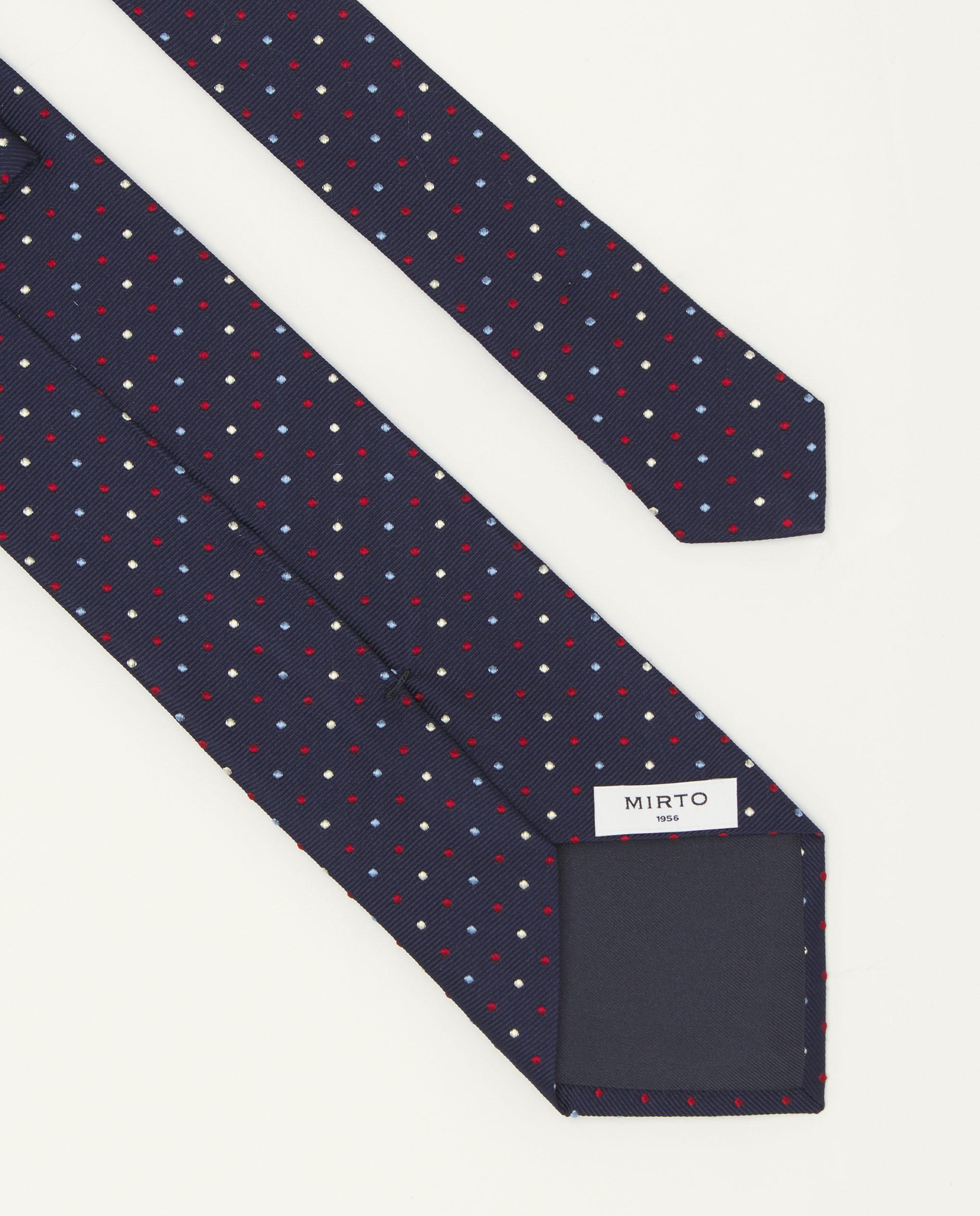 Gravata Jacquard Microdesenho de Seda Natural Azul-2
