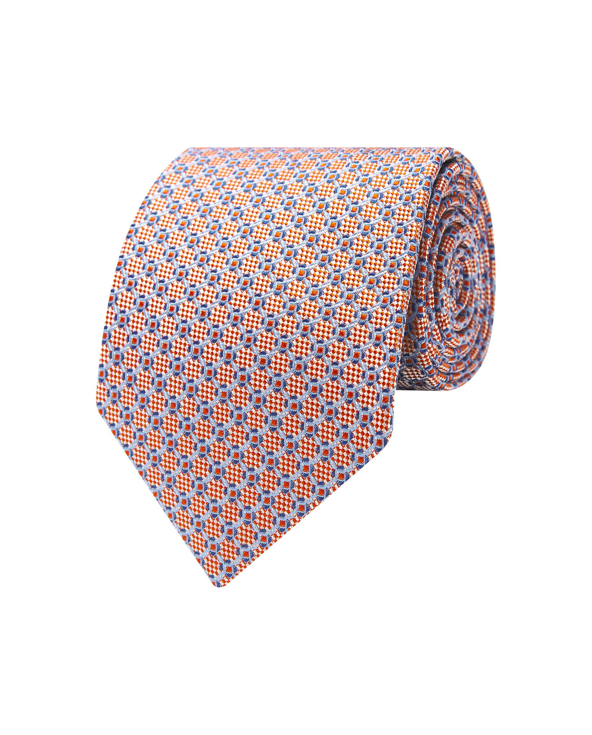 Gravata Jacquard Microdesenho de Seda Natural Laranja-1