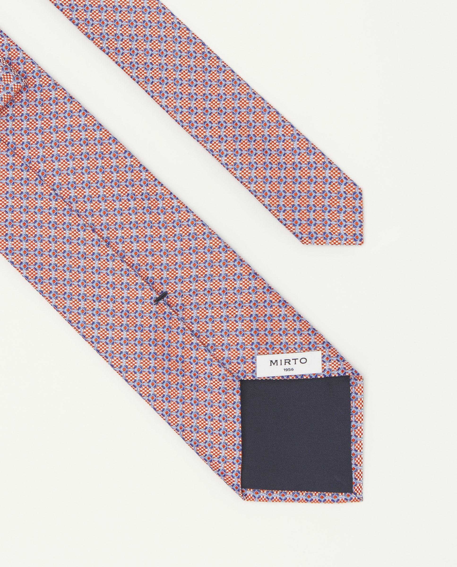 Gravata Jacquard Microdesenho de Seda Natural Laranja-2