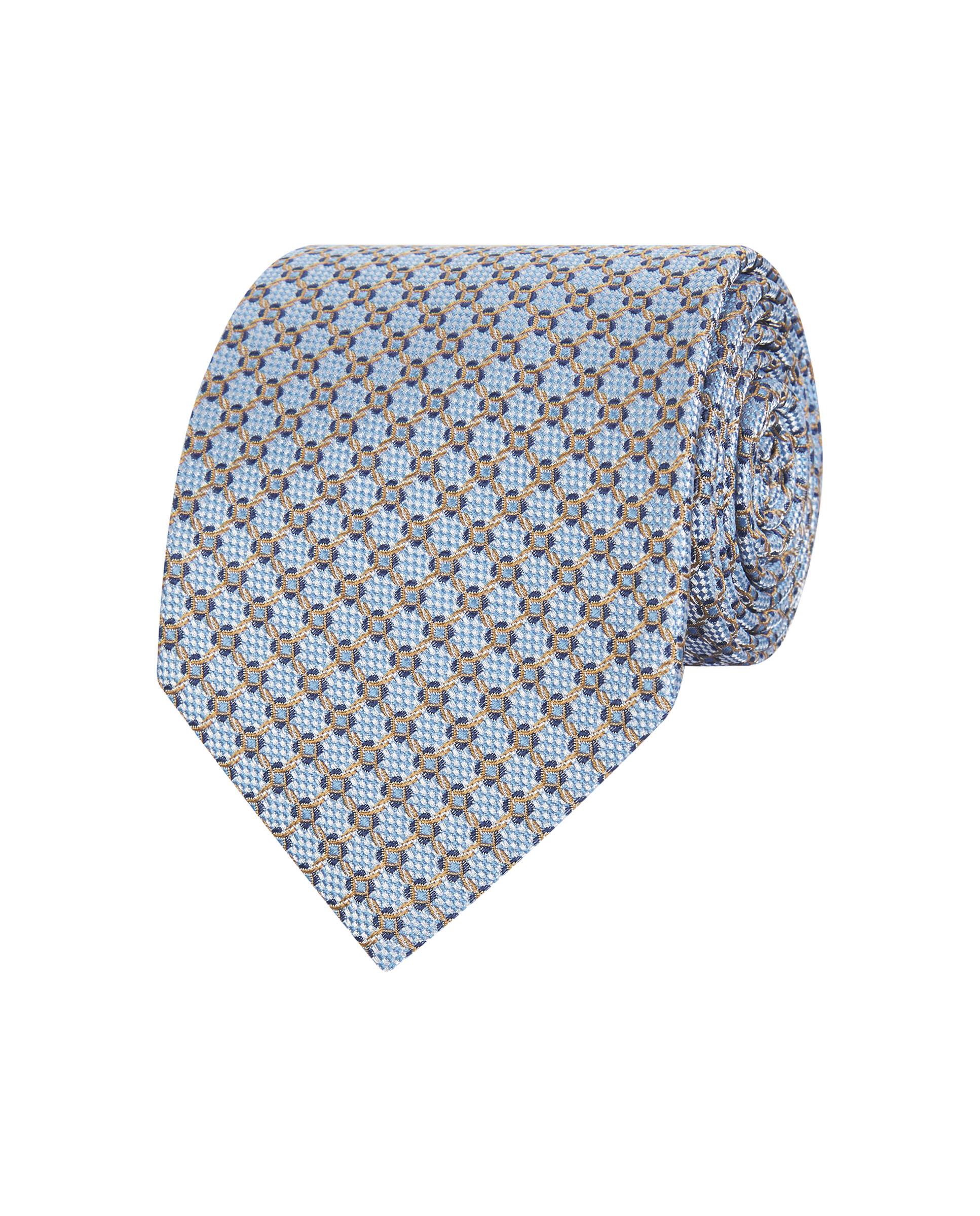 Gravata Jacquard Microdesenho de Seda Natural Azul-1