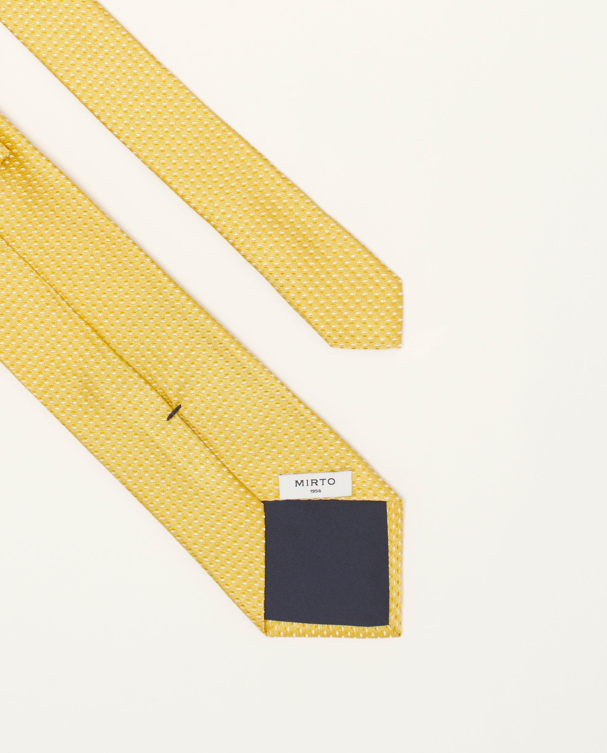 Gravata Jacquard Microdesenho de Seda Natural Amarelo-2