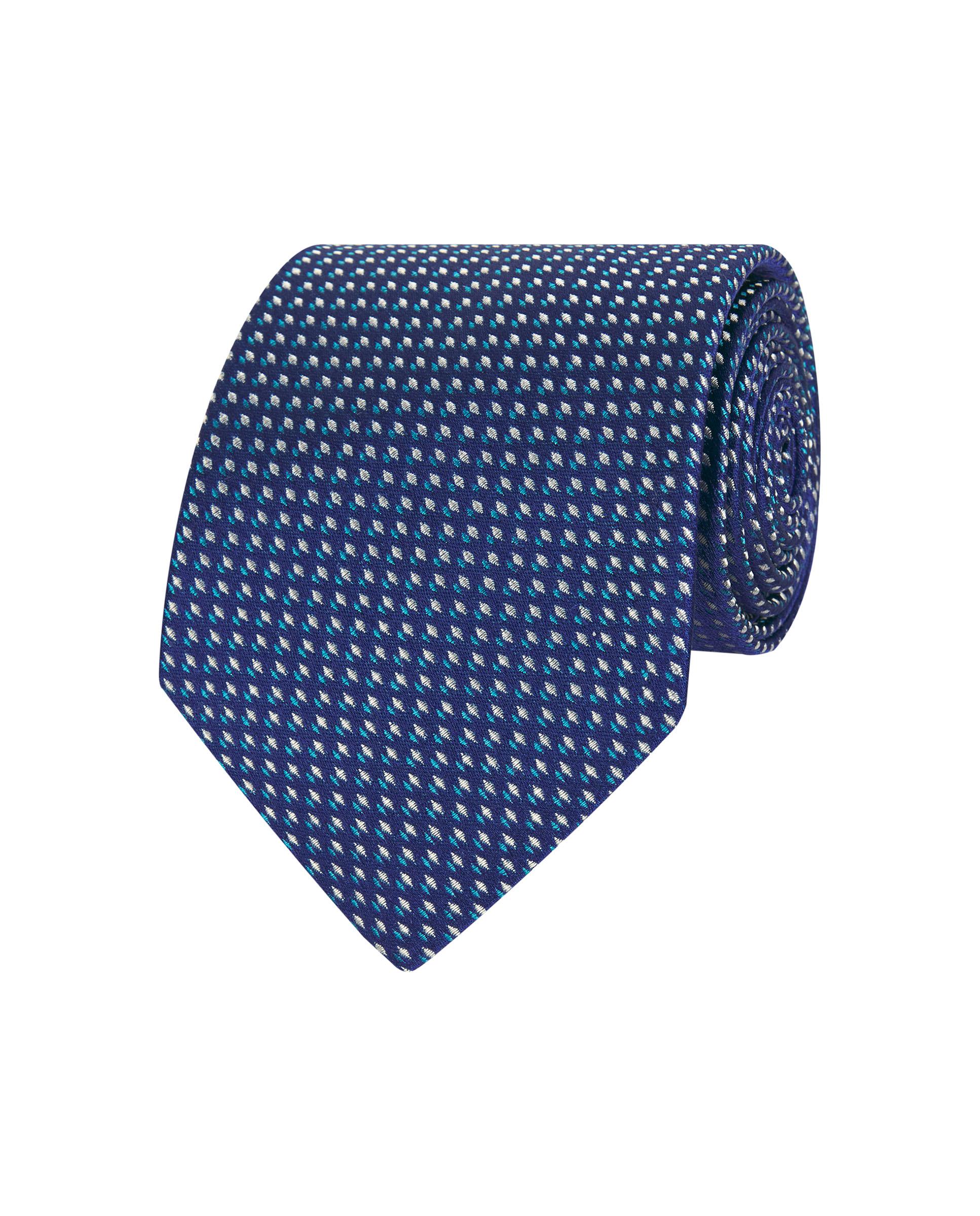Gravata Jacquard Microdesenho de Seda Natural Azul-1