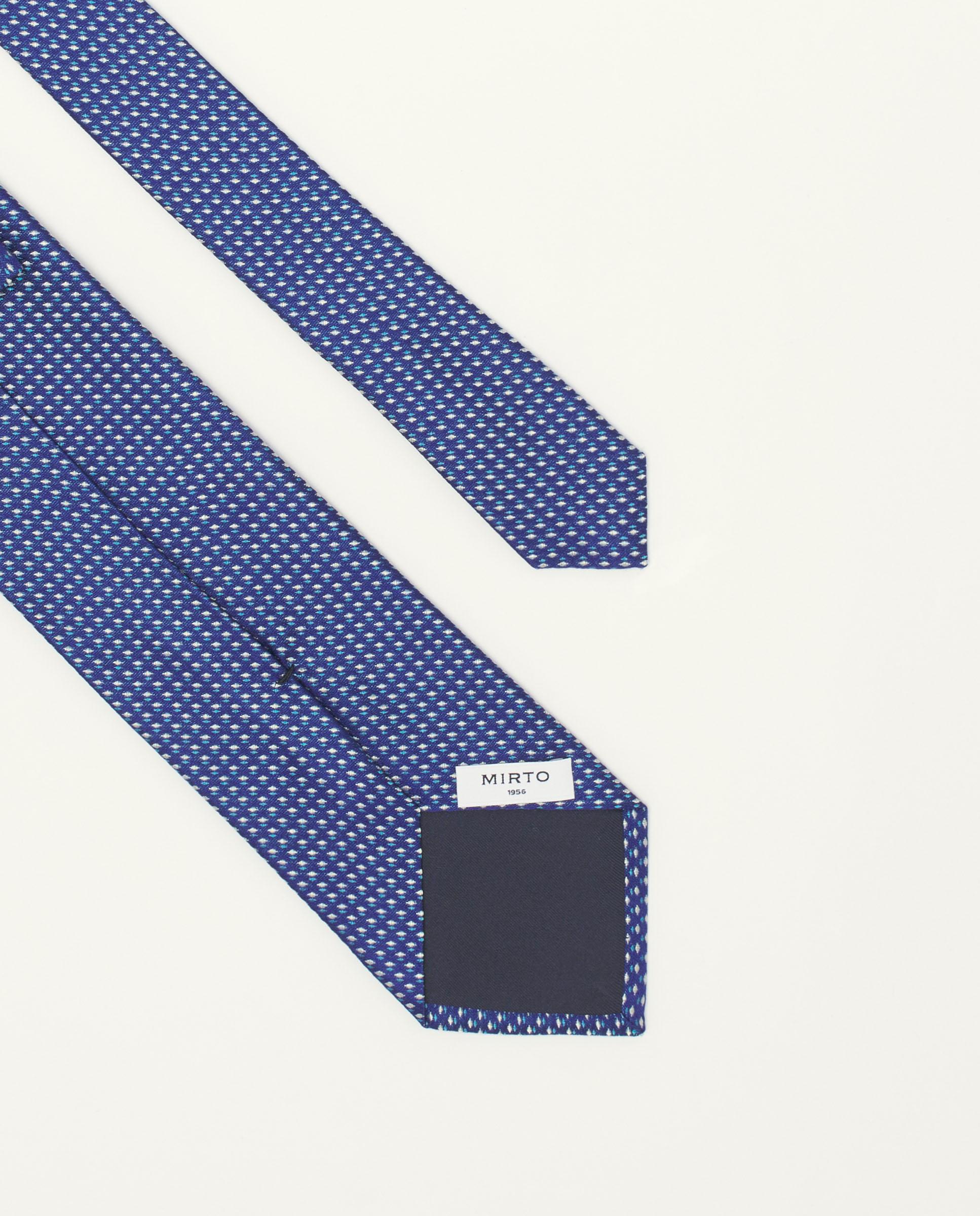 Gravata Jacquard Microdesenho de Seda Natural Azul-2