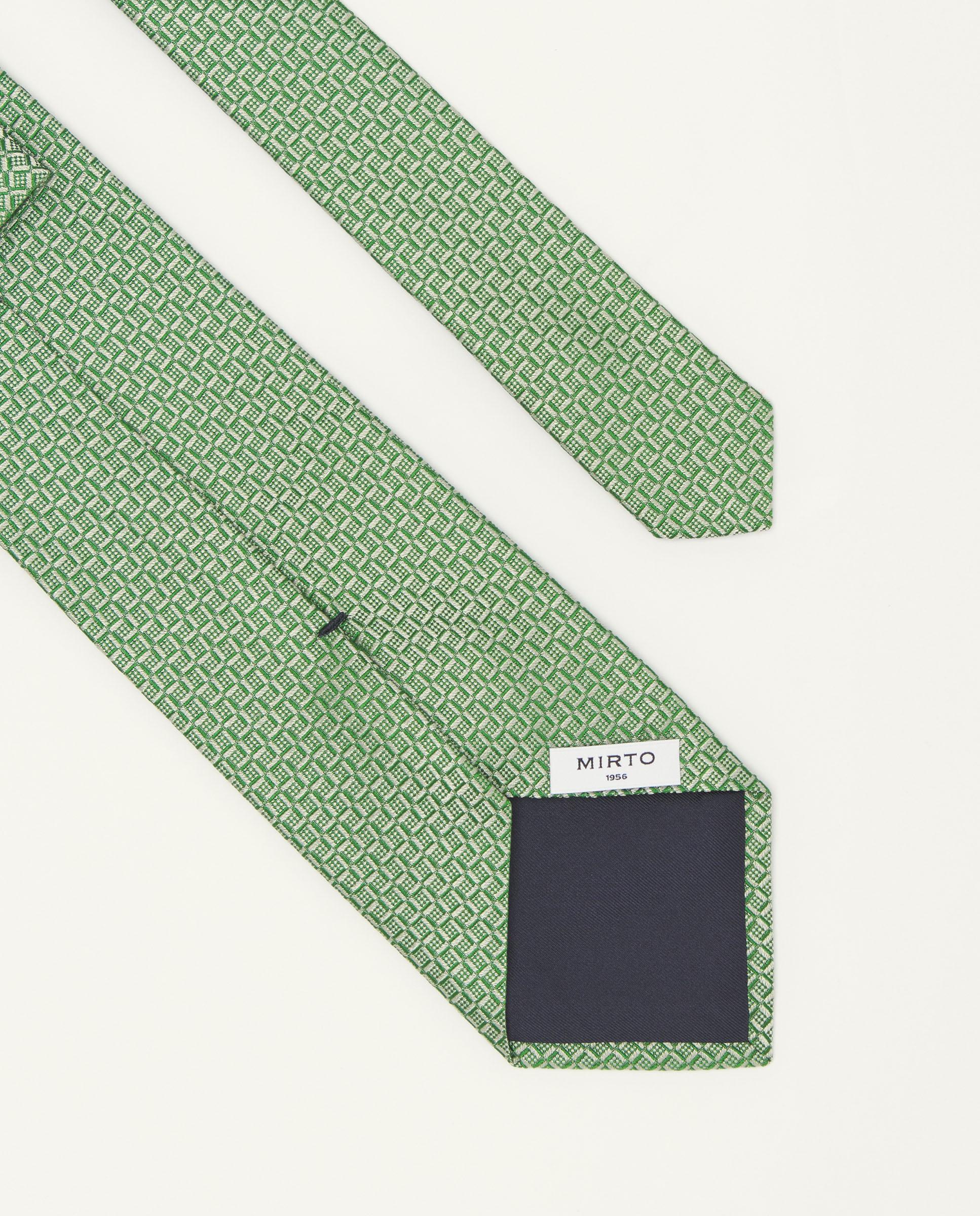 Gravata Jacquard Microdesenho de Seda Natural Verde-2
