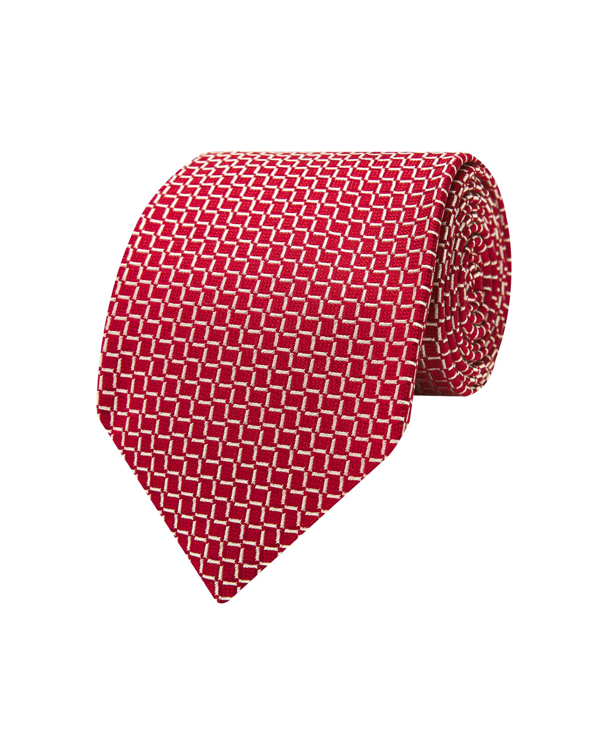 Gravata Jacquard Microdesenho de Seda Natural Vermelho-1