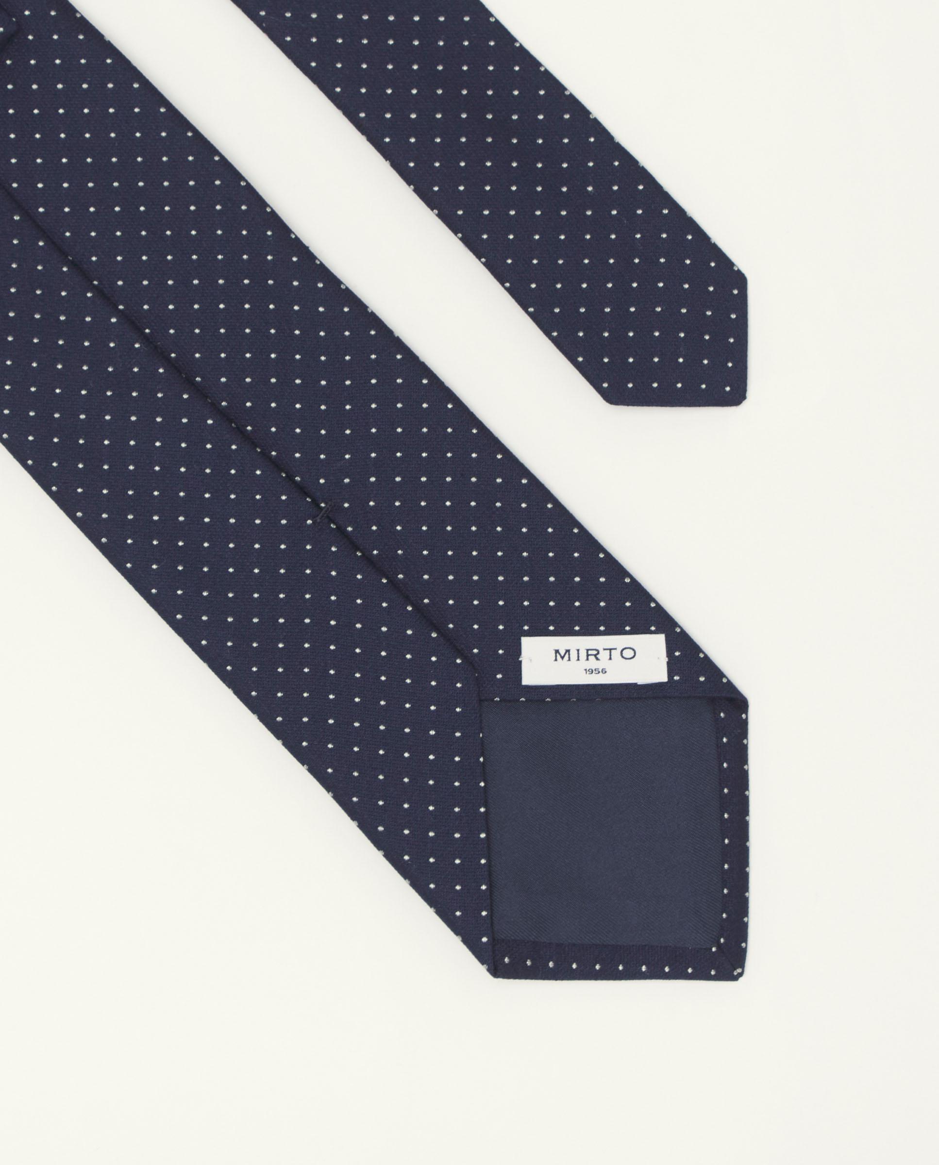 Gravata Jacquard Microdesenho de Seda Natural Azul-marinho-2