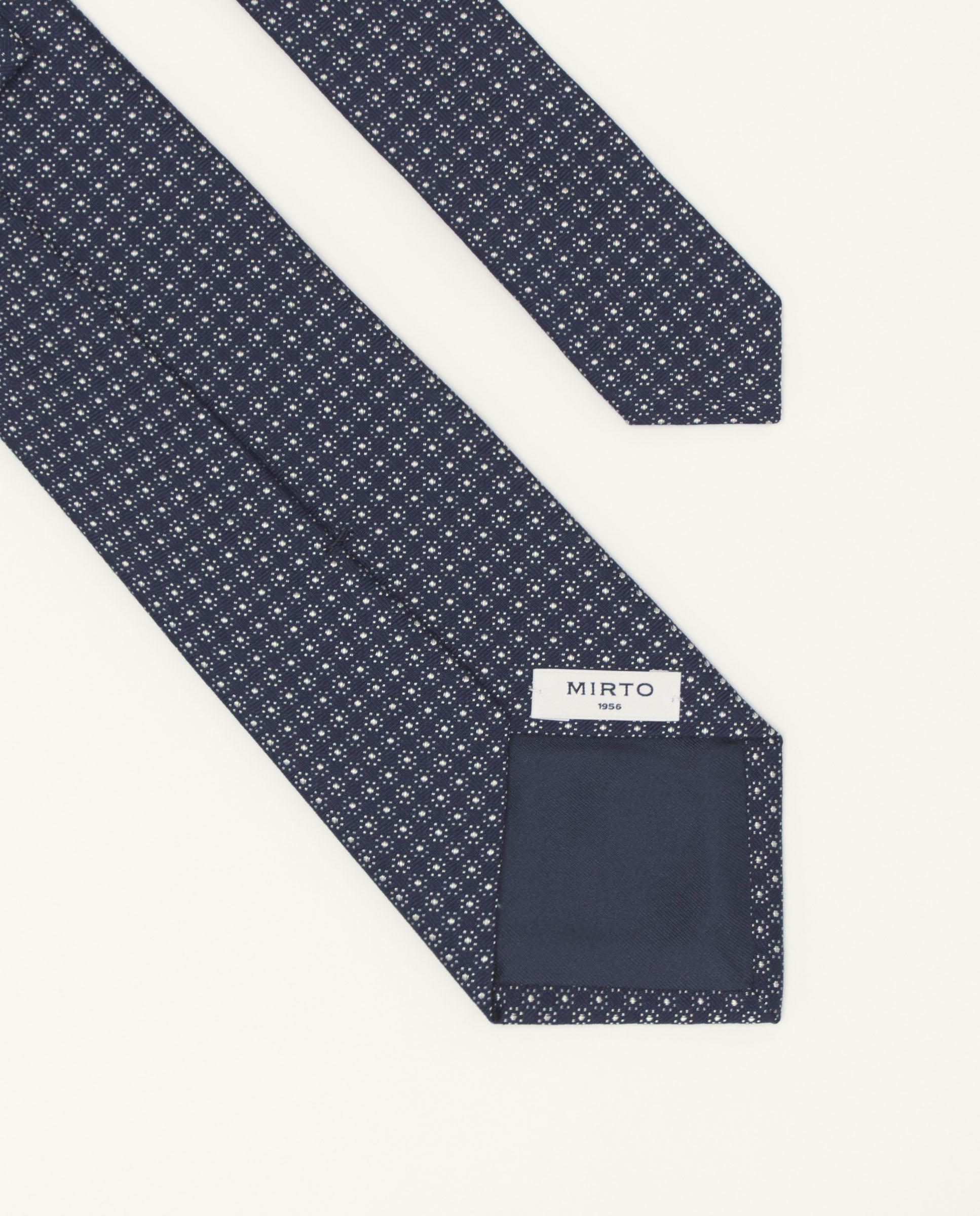 Gravata Jacquard Microdesenho de Seda Natural Azul-marinho-2