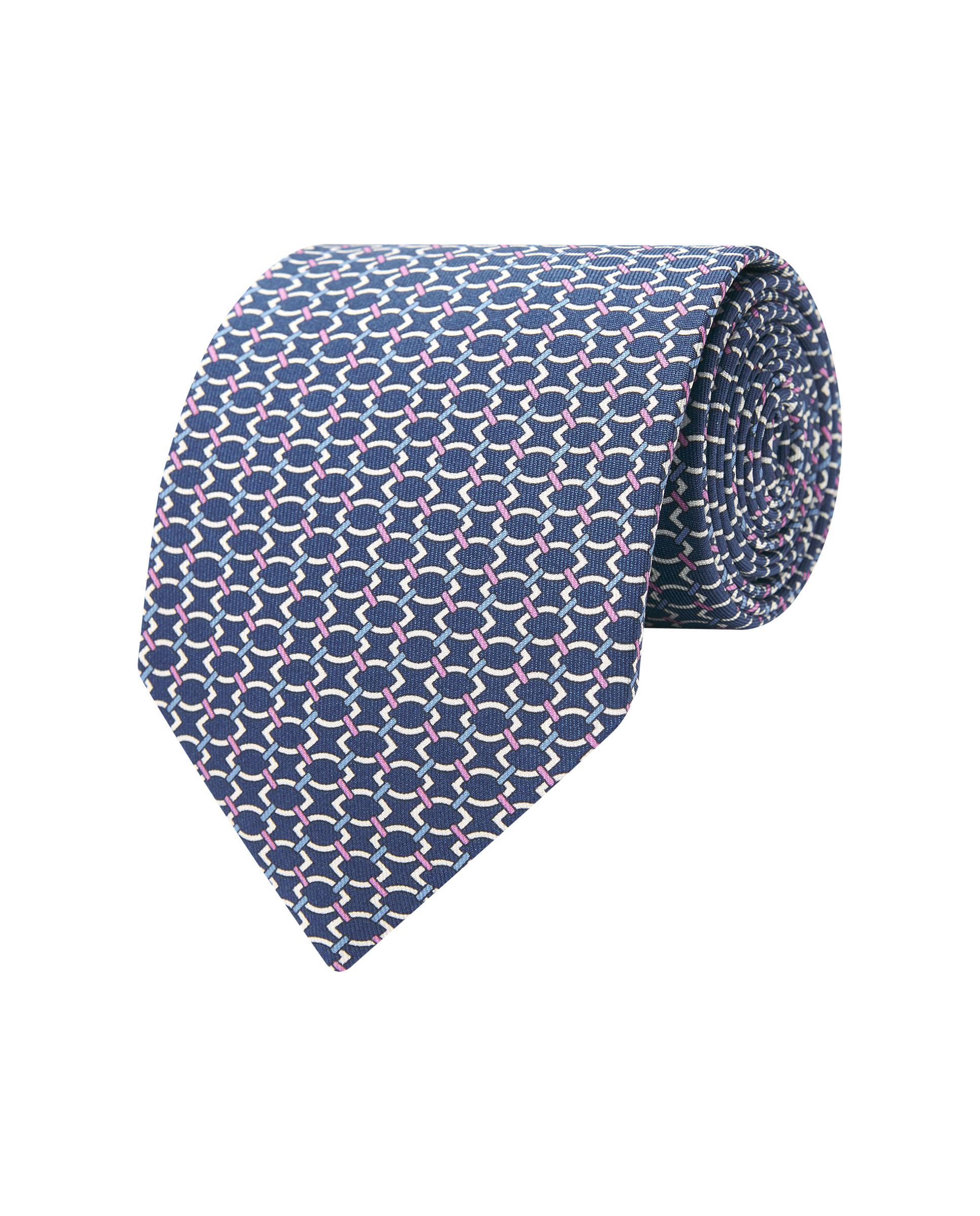 Gravata Twill com Estampado em Seda Natural Azul-1