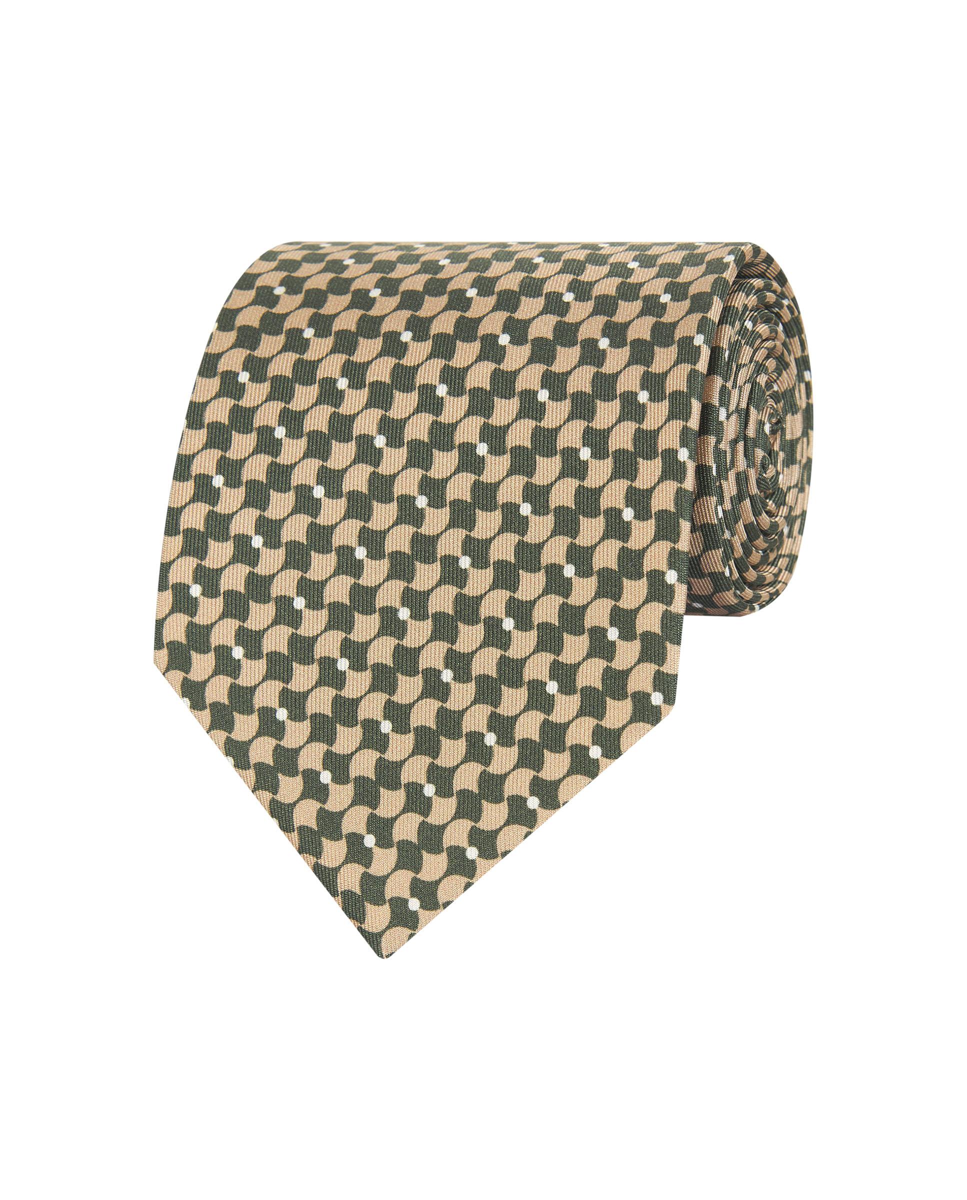 Gravata Twill com Estampado em Seda Natural Verde-1