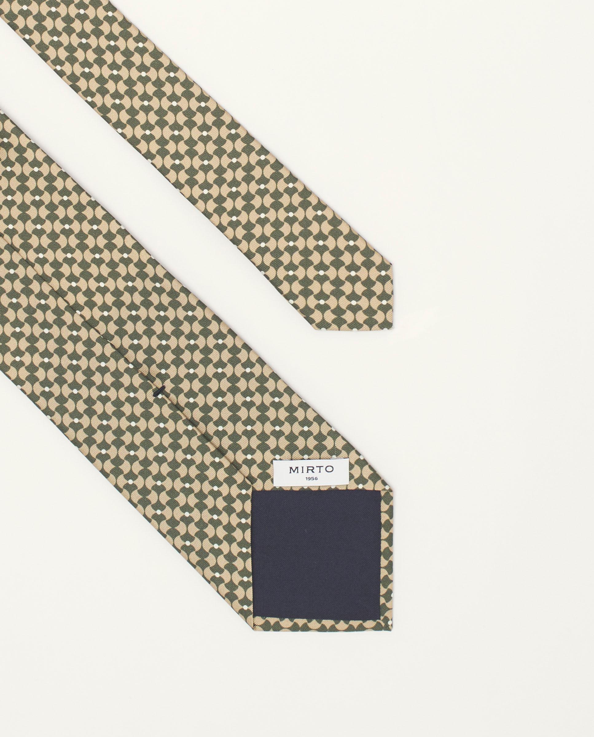 Gravata Twill com Estampado em Seda Natural Verde-2
