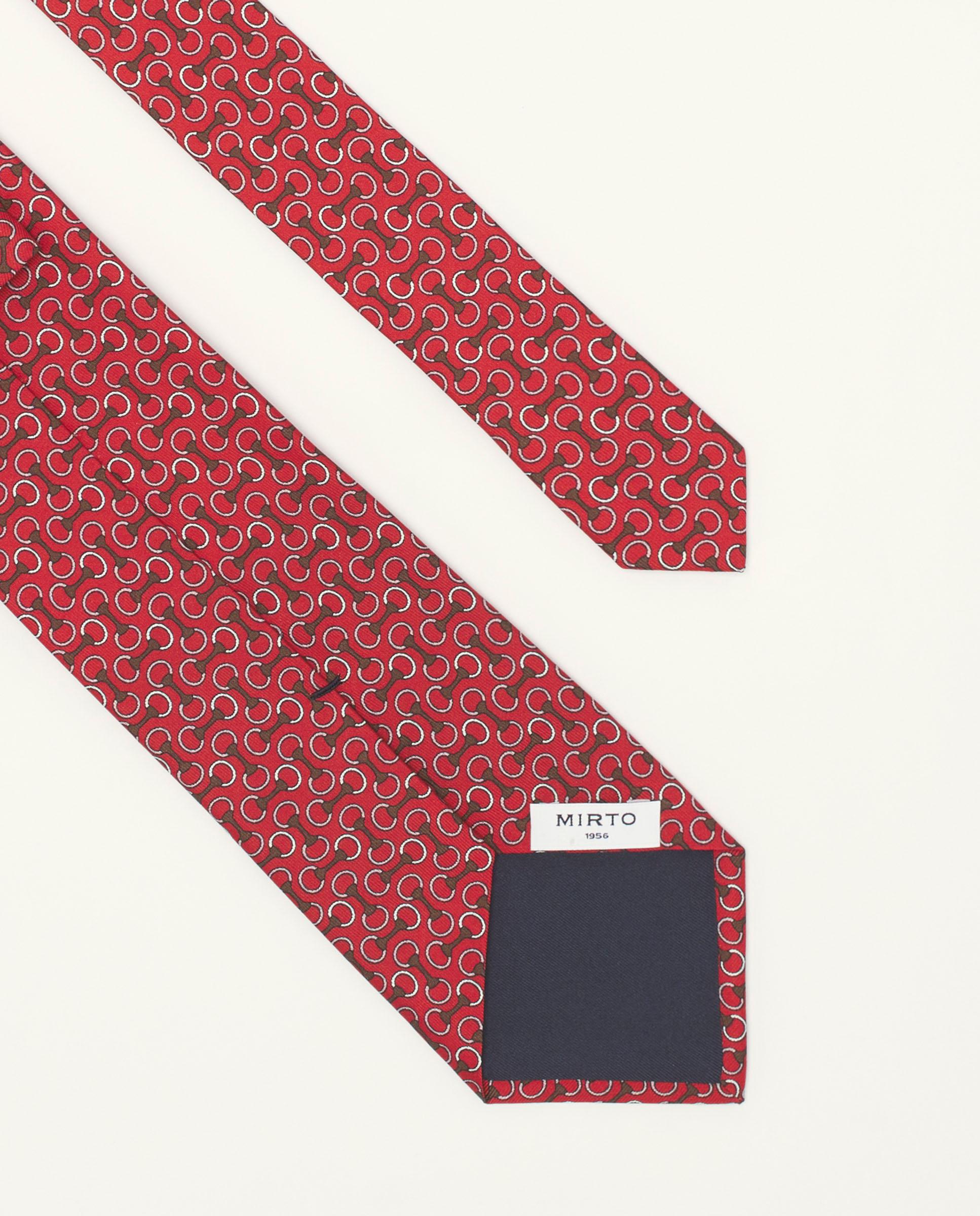 Gravata Twill com Estampado em Seda Natural Vermelho-2