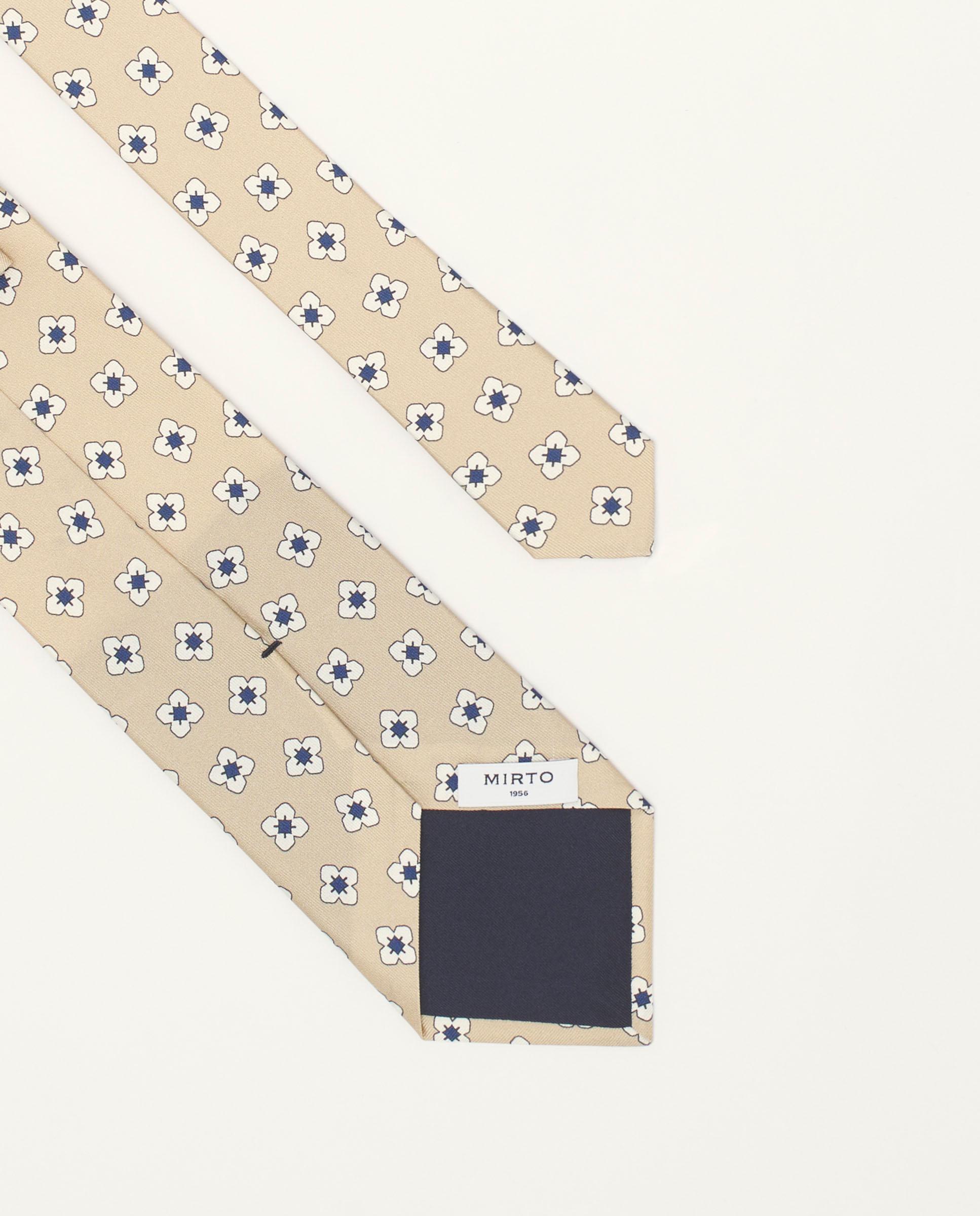 Gravata Twill com Estampado em Seda Natural Natural-2