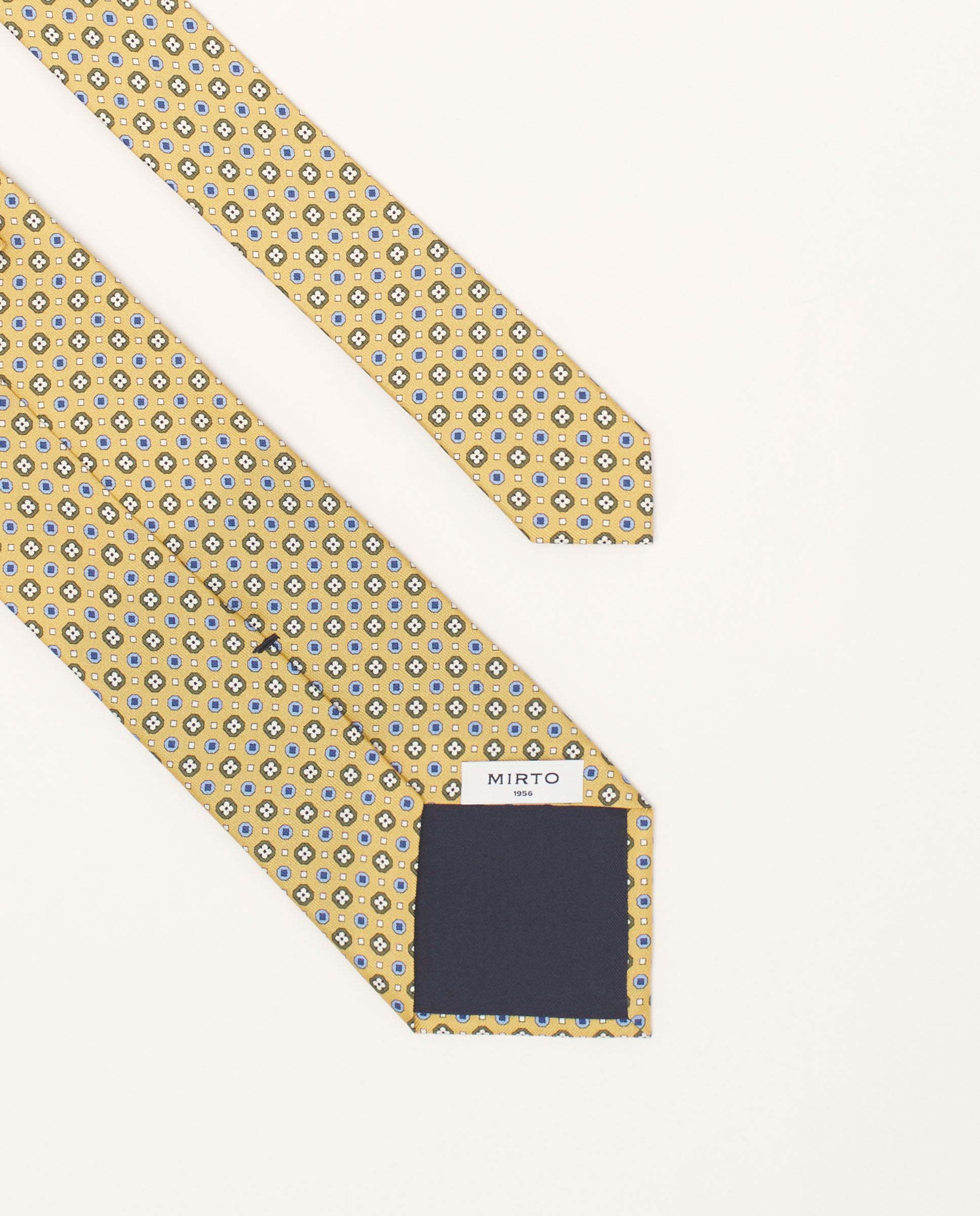 Gravata Twill com Estampado em Seda Natural Amarelo-2