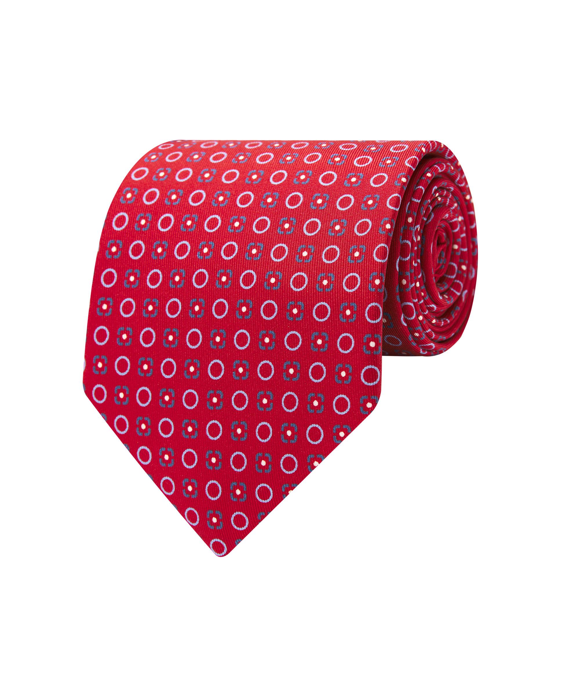 Gravata Twill com Estampado em Seda Natural Vermelho-1