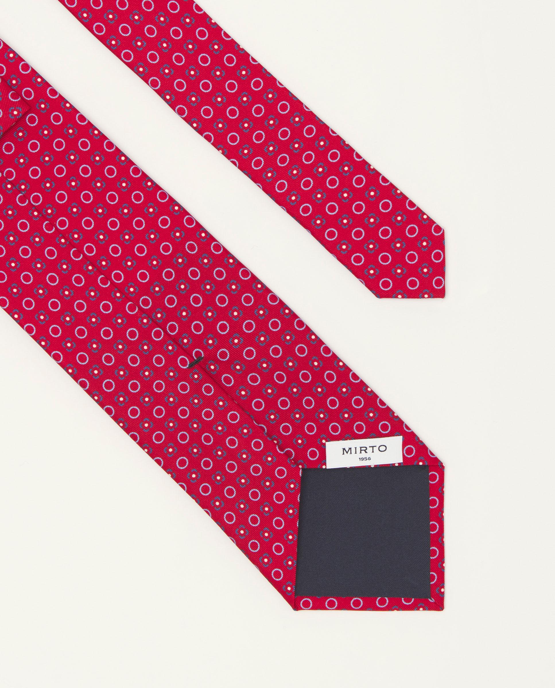 Gravata Twill com Estampado em Seda Natural Vermelho-2