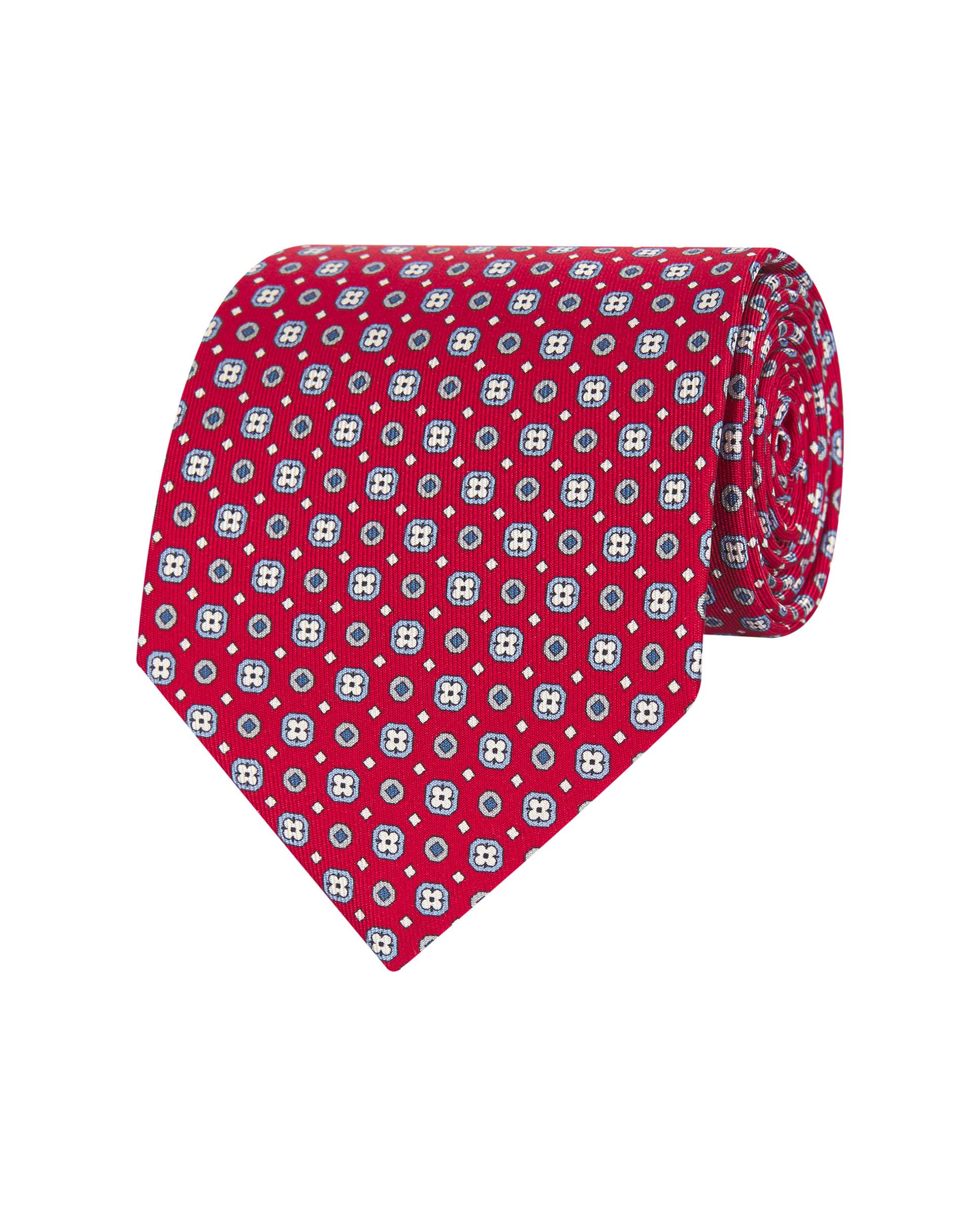 Gravata Twill com Estampado em Seda Natural Vermelho-1