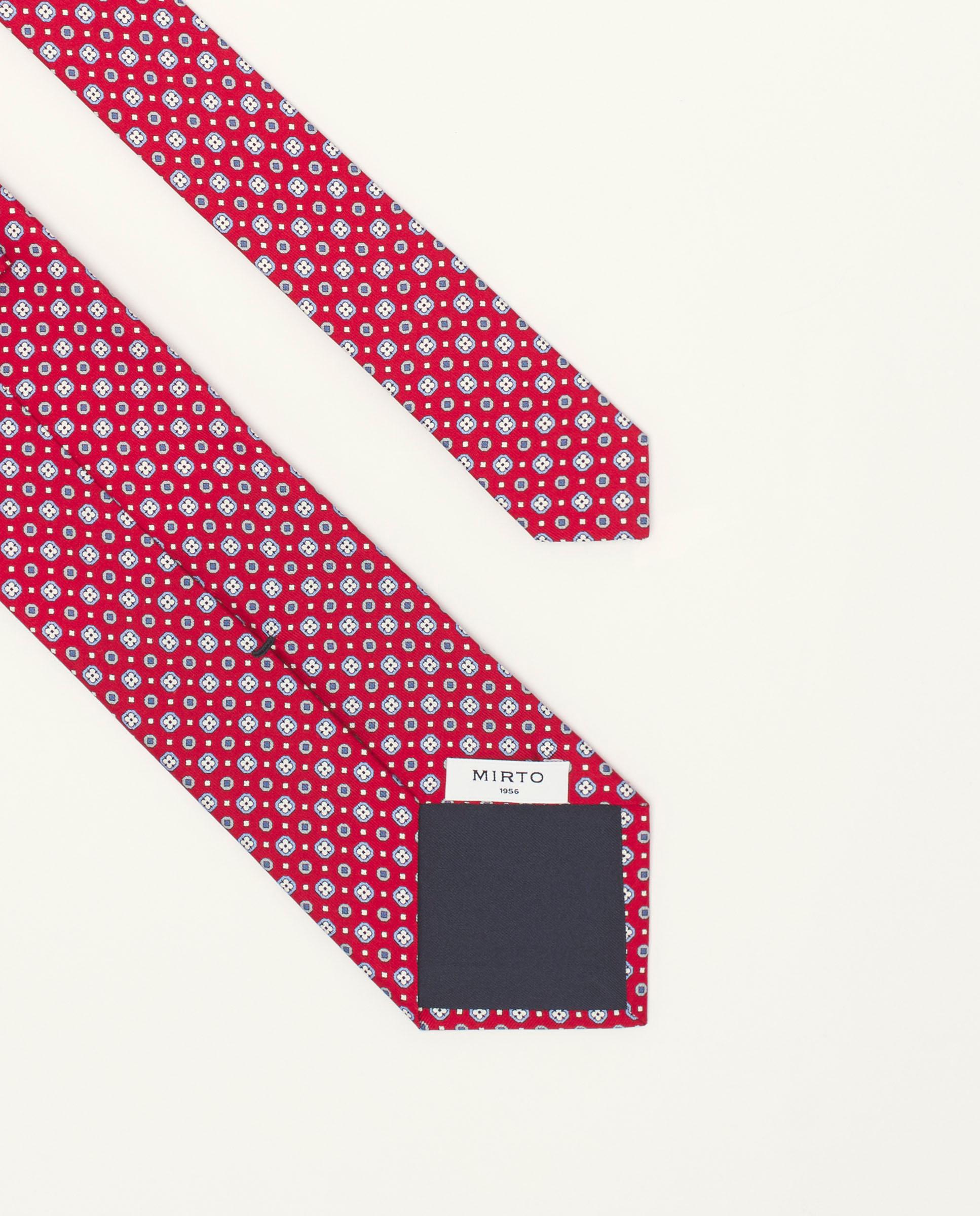 Gravata Twill com Estampado em Seda Natural Vermelho-2