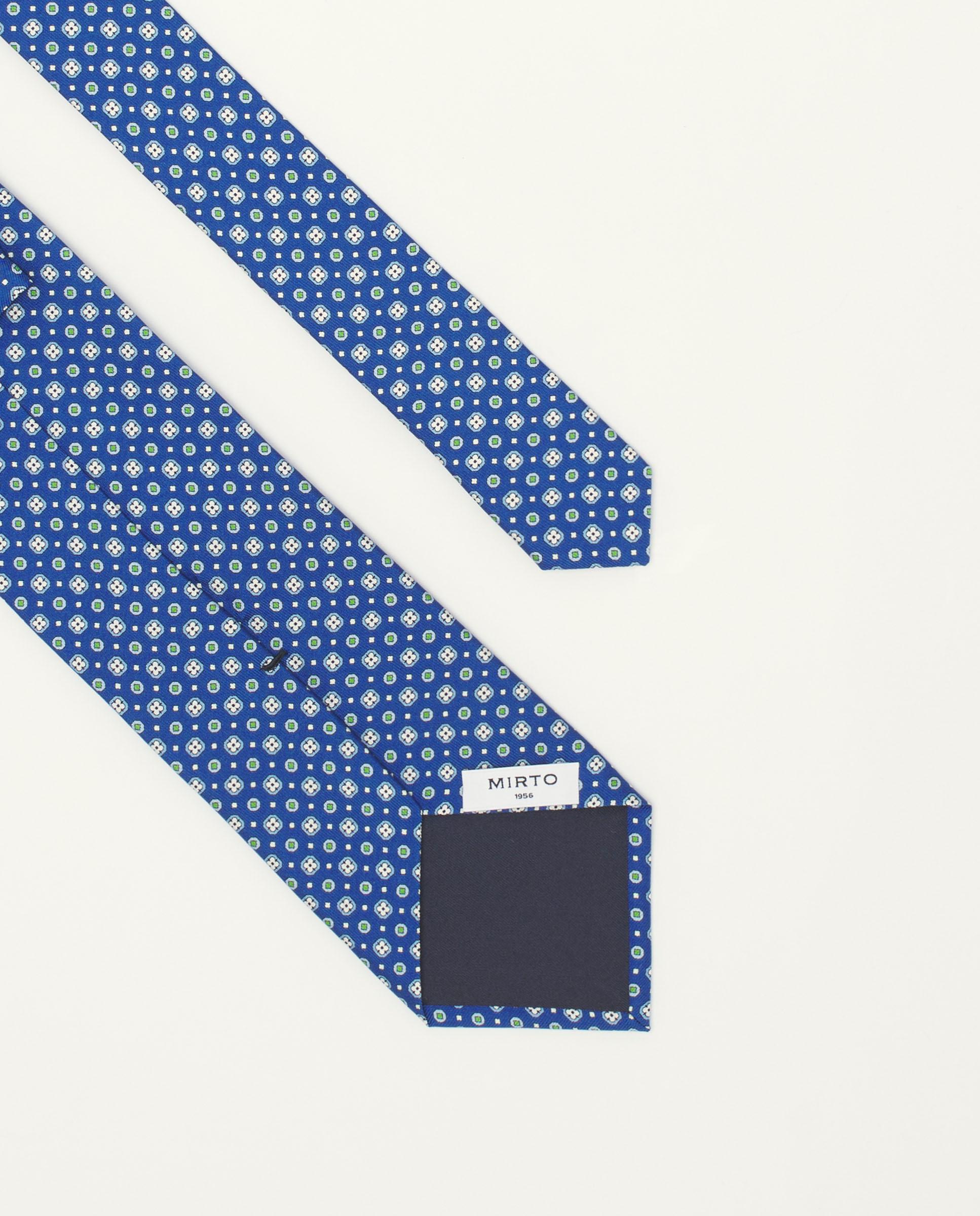 Gravata Twill com Estampado em Seda Natural Azul-2