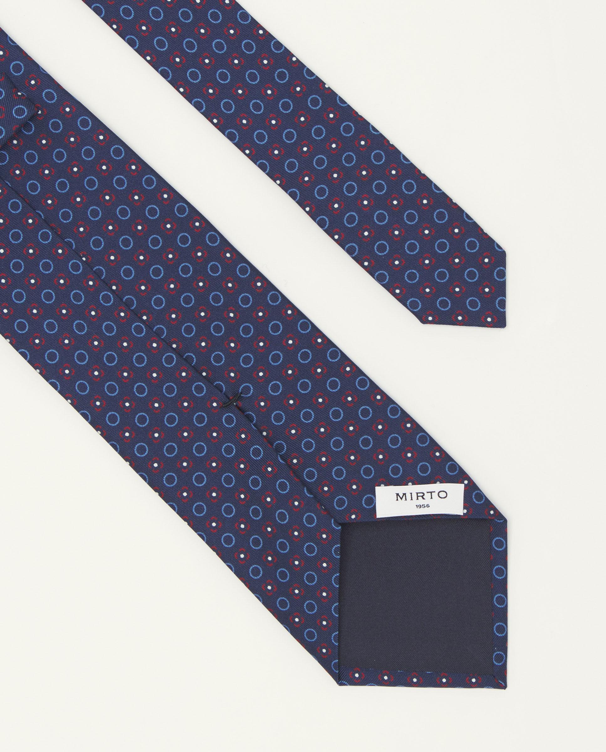 Gravata Twill com Estampado em Seda Natural Azul-2