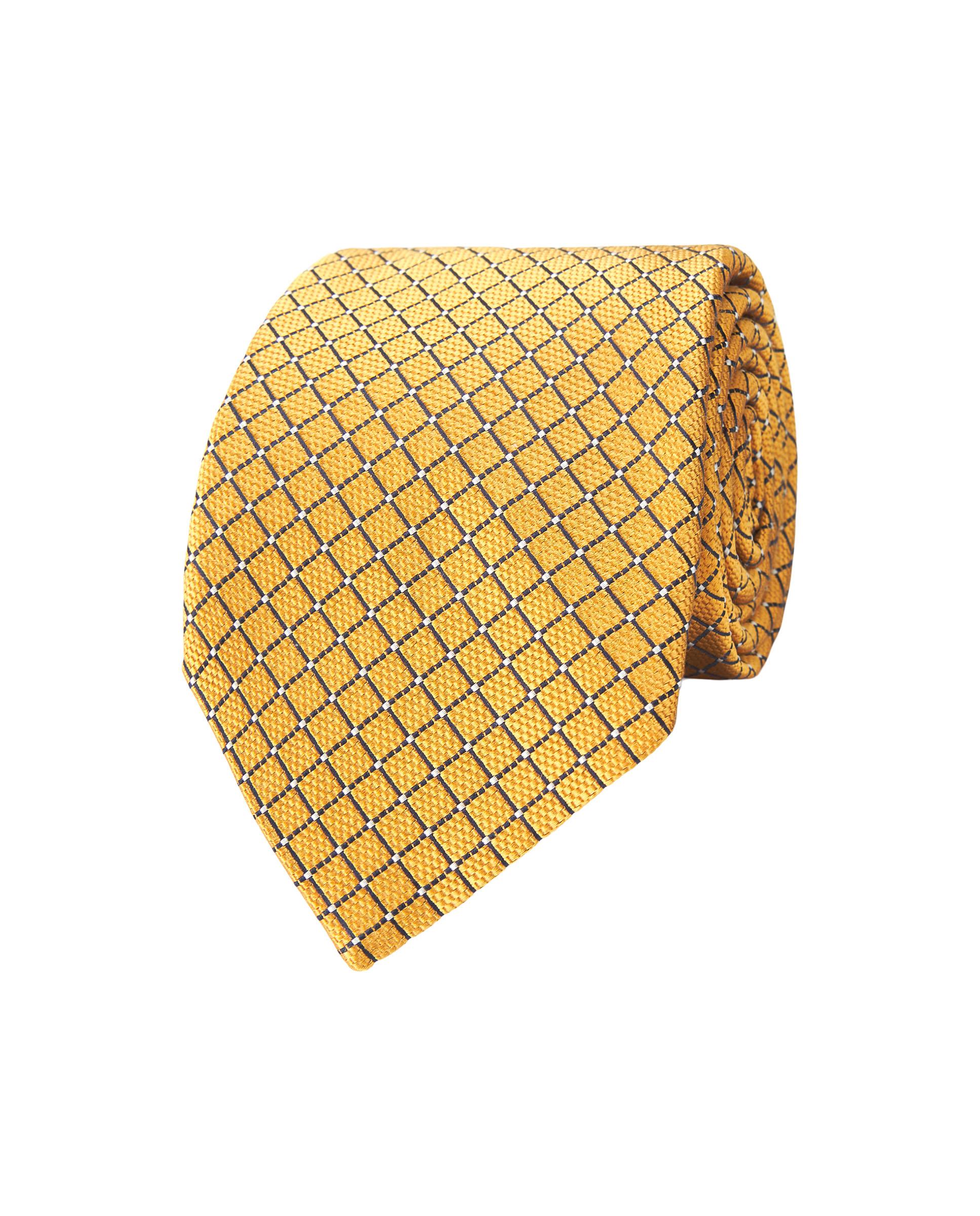 Gravata Jacquard Microdesenho de Seda Natural Amarelo-1