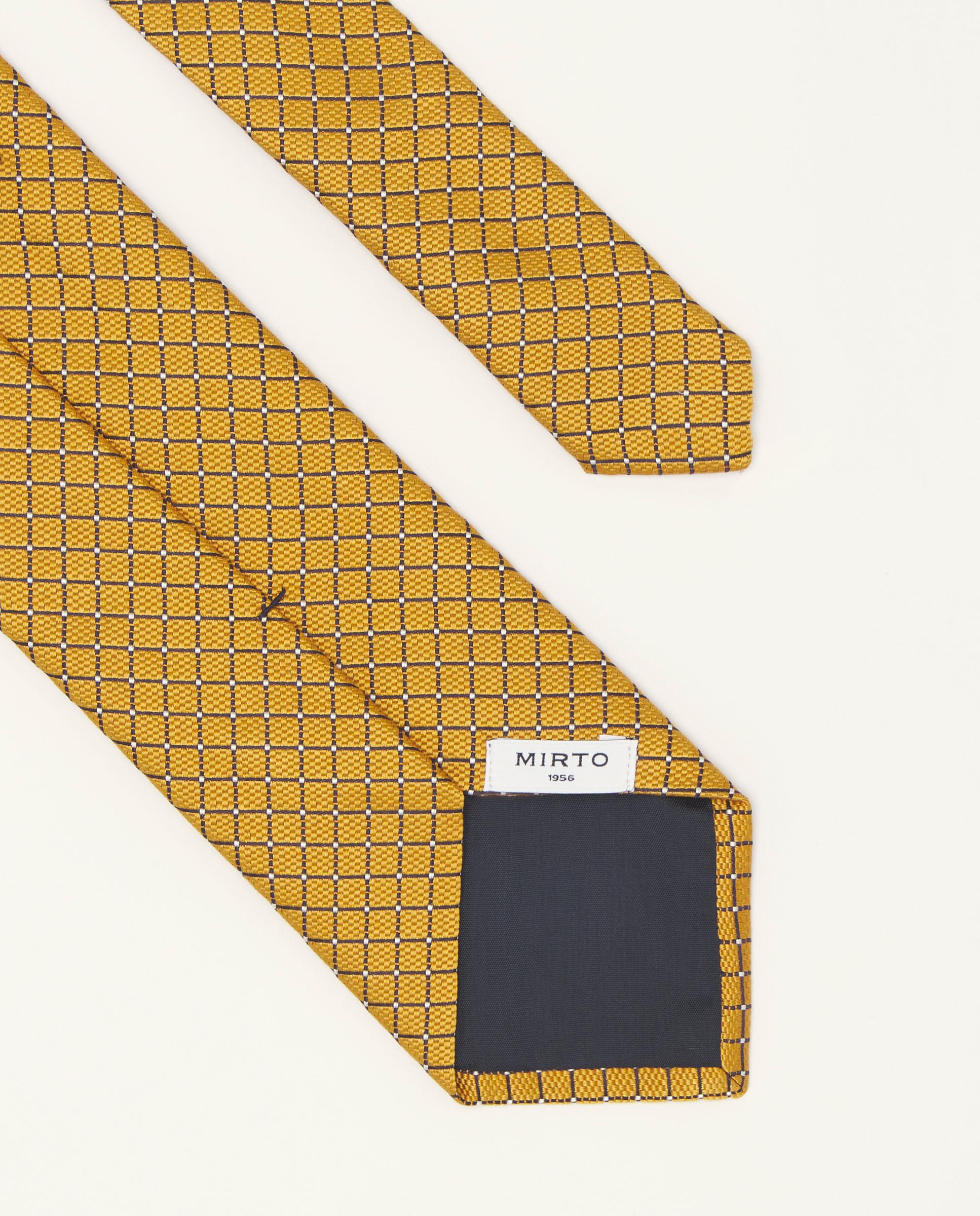 Gravata Jacquard Microdesenho de Seda Natural Amarelo-2