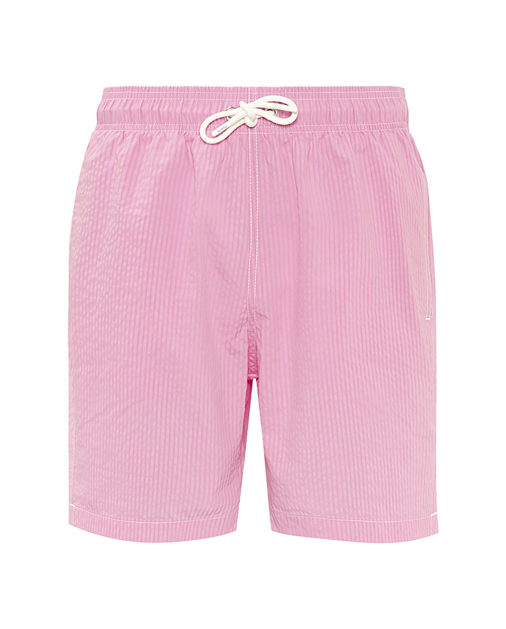 Fato de Banho Bermuda Seersuker Às Riscas Rosa-pastilha-3