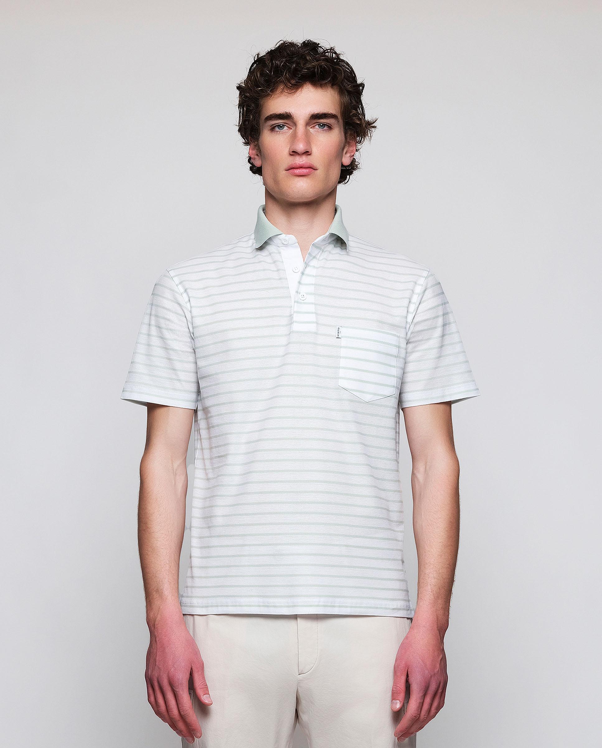 Imagem 0 de Polo de Piqué com Riscas Horizontais