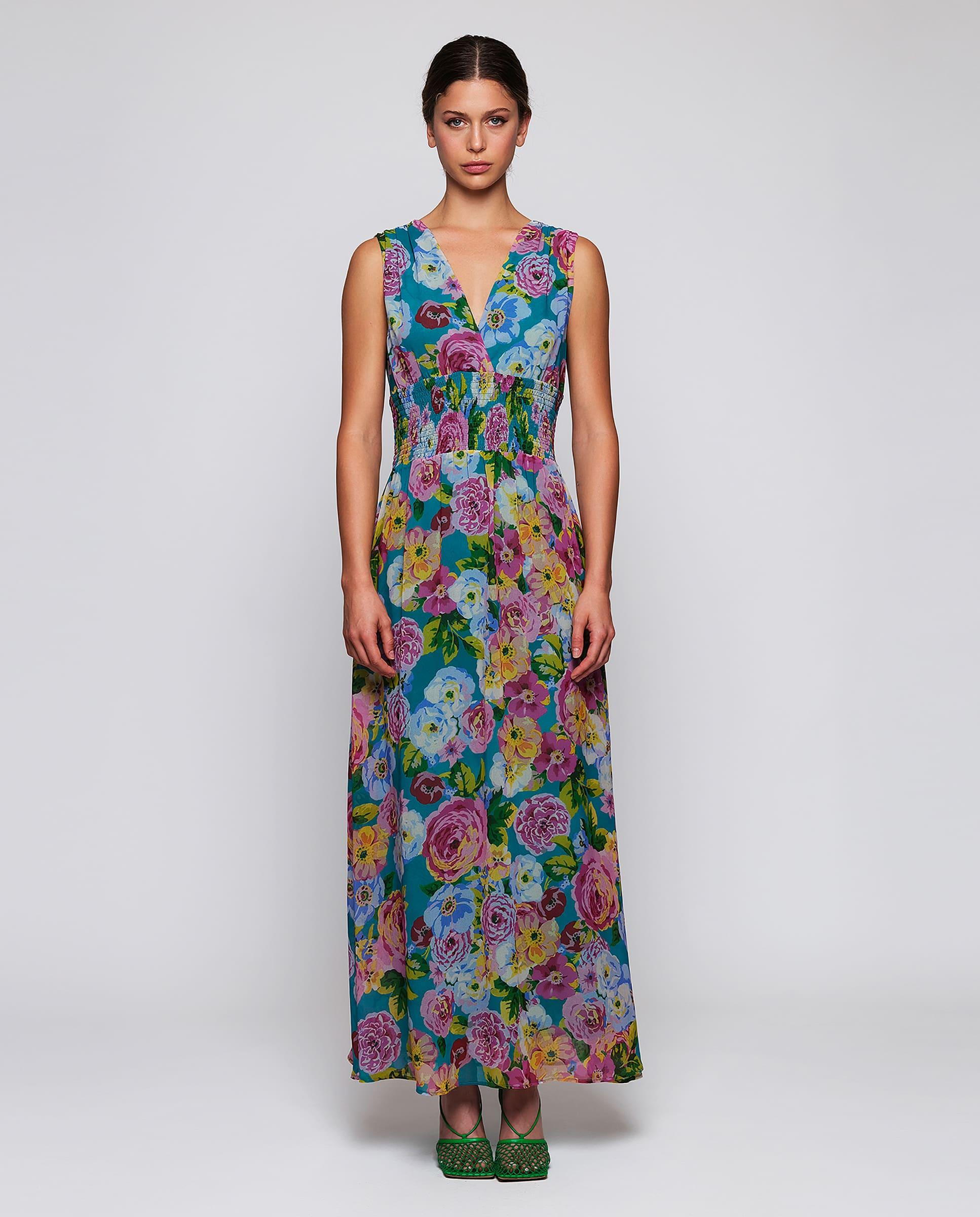 Imagem 0 de Vestido Comprido de Gase com Estampado Floral