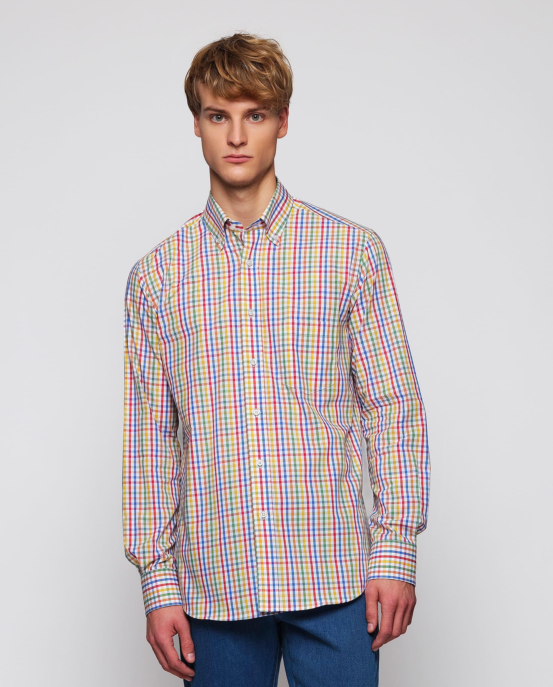 Imagem 0 de Camisa Casual Aos Quadrados de Algodão